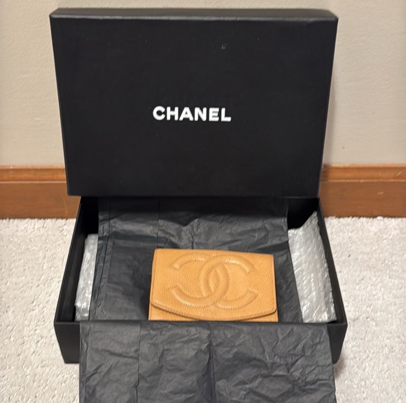 Chanel CHANEL Bifold Wallet Caviar Coco mark Double hook Leather Size ONE SIZE - 3 Thumbnail