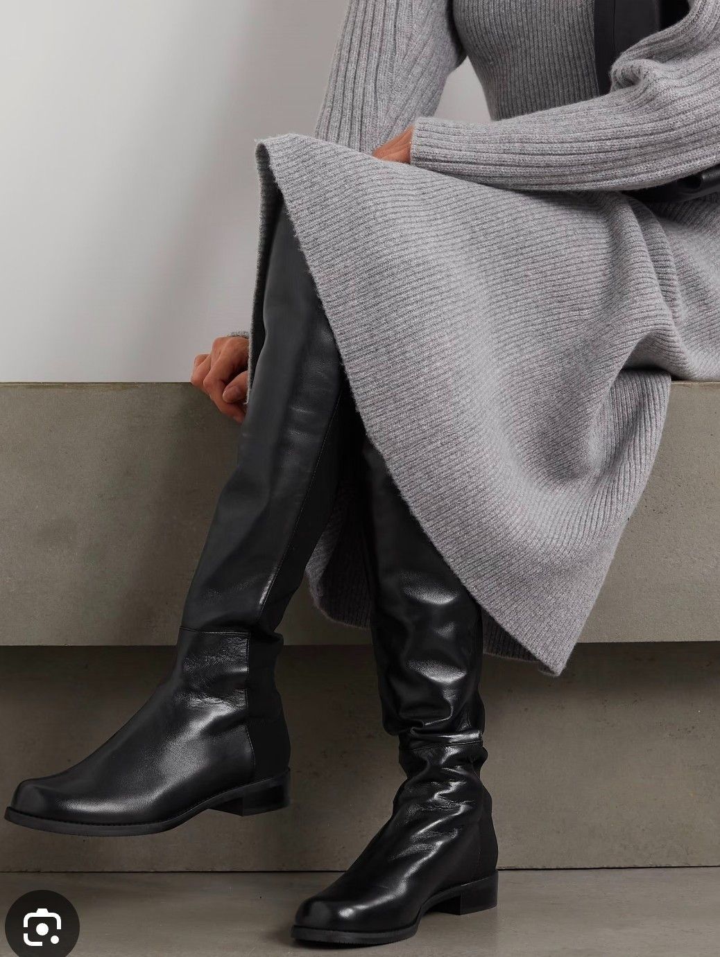 Stuart Weitzman Stuart Weitzman Black Leather Knee High Riding Boots Side Size US 7.5 / IT 37.5 - 20 Thumbnail