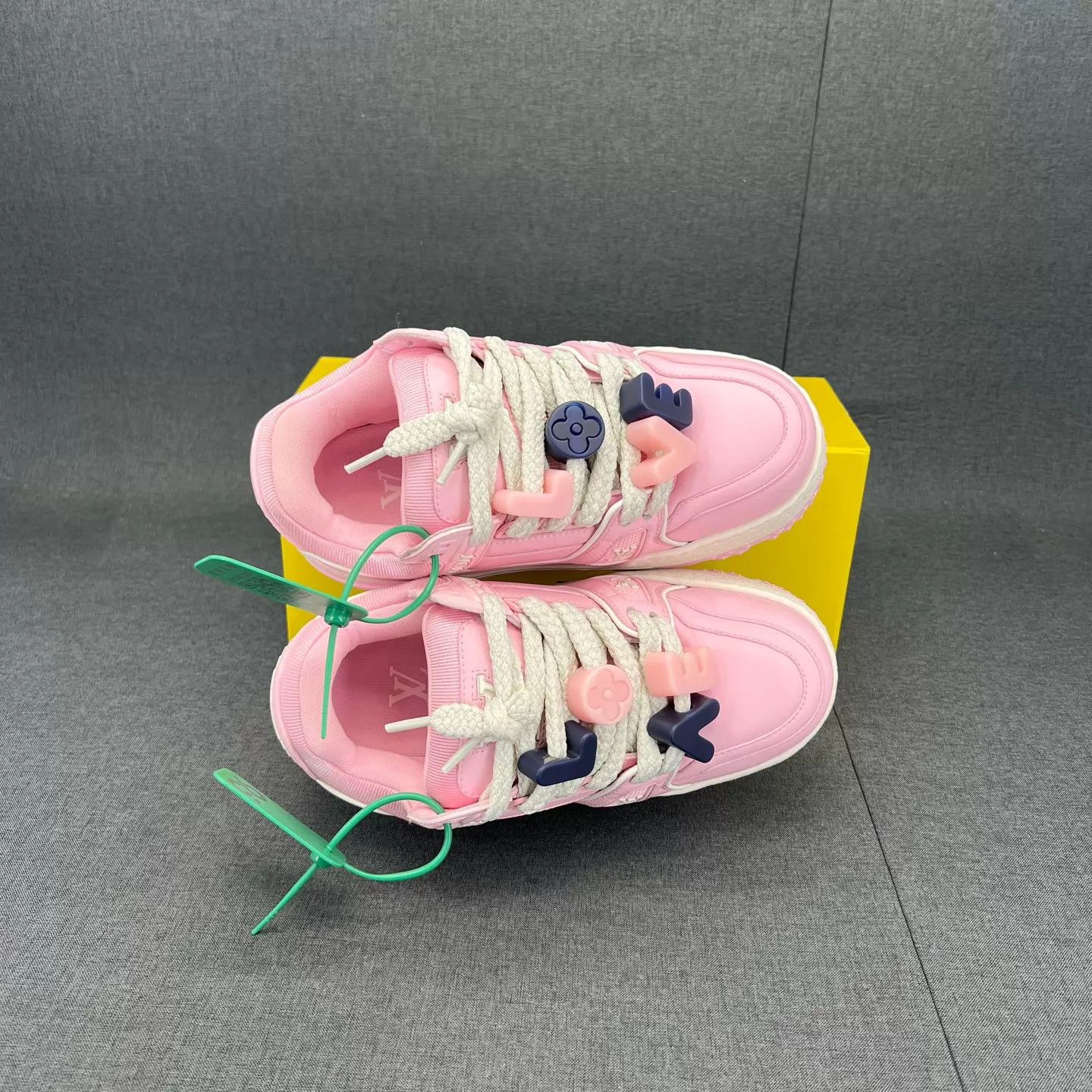 Louis Vuitton LV Trainer Maxi White & Pink 37.5 Size US 7 / IT 37 - 2 Thumbnail