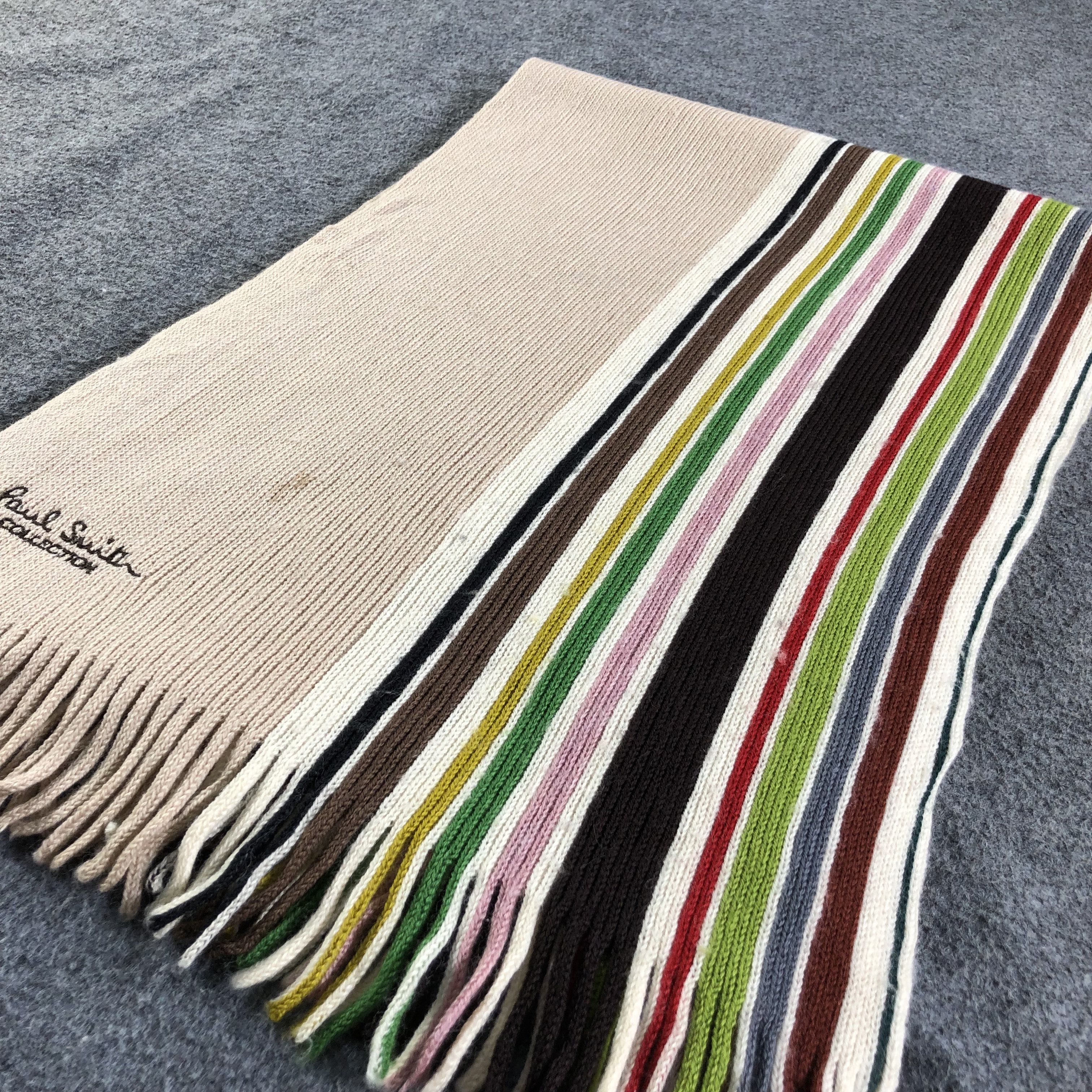 Paul Smith Paul Smith Knit Striped Wool Scarf Muffler V1815 Size ONE SIZE - 2 Thumbnail