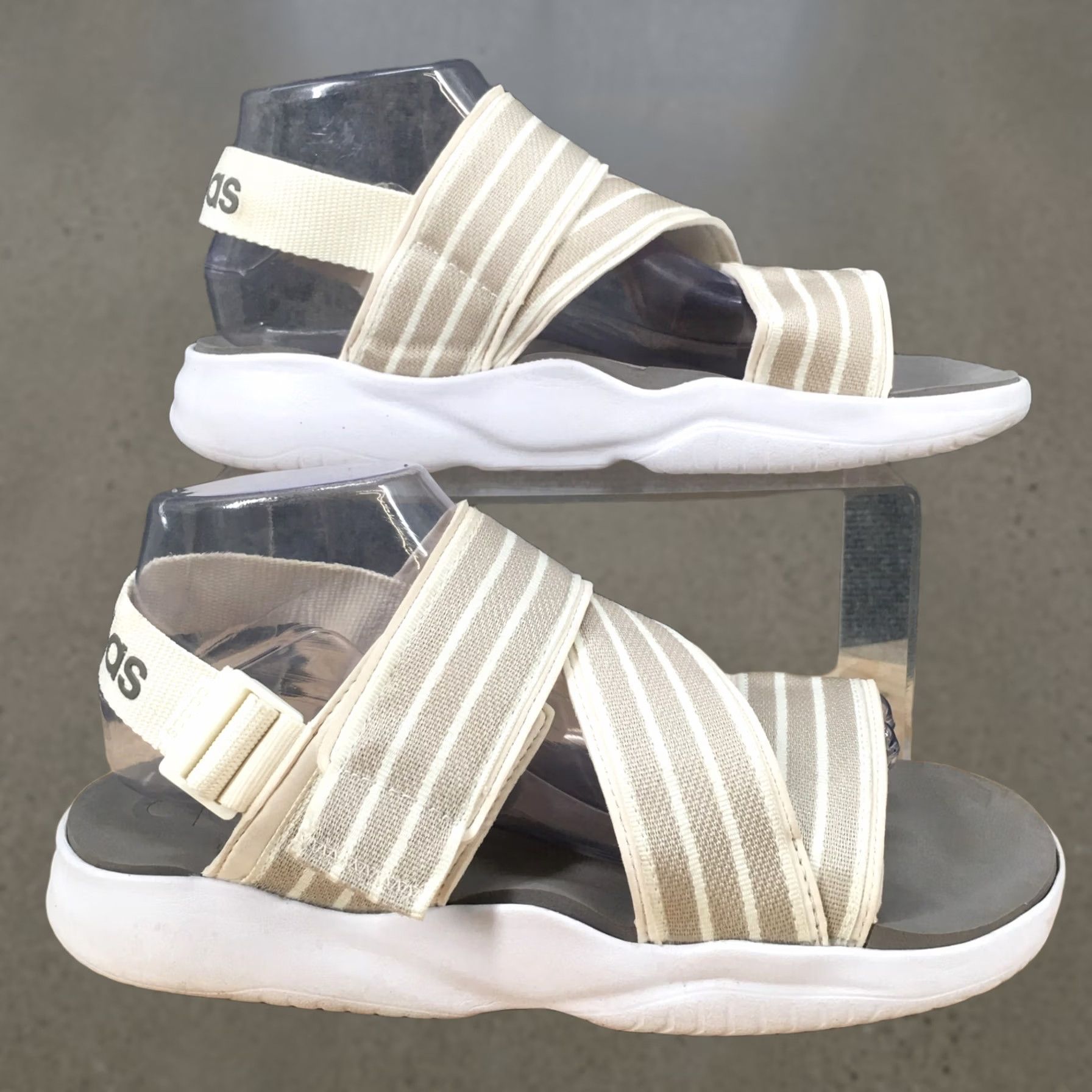 Adidas Adidas Sandals Slingback 90s Mens 9 White Hook & Loop Comfort Flats ART EG5133 Size US 9 / IT 39 - 1 Thumbnail