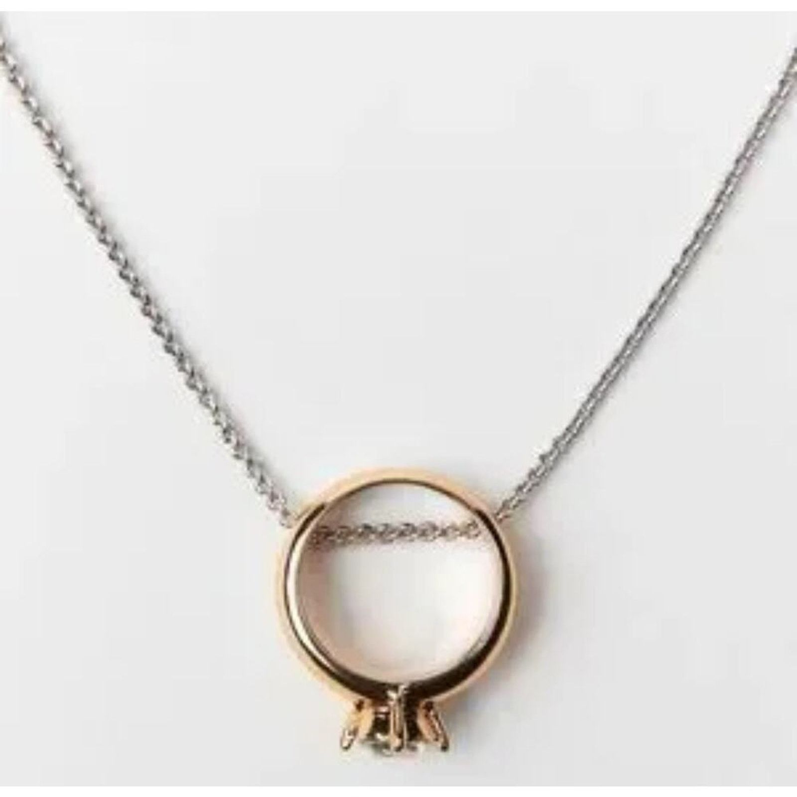 Zara Nwt-ZARA JEWEL WEDDING BAND NECKLACE Size ONE SIZE - 2 Thumbnail