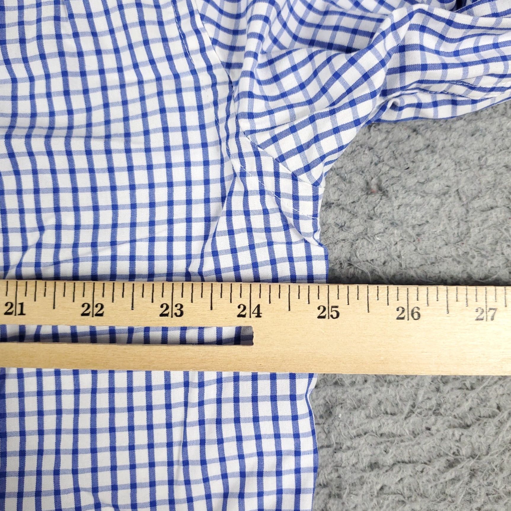 Tommy Hilfiger Tommy Hilfiger Dress Shirt Men’s 16.5 Blue White Check Long Sleeve Button Up Casual Business Size 42R - 6 Thumbnail