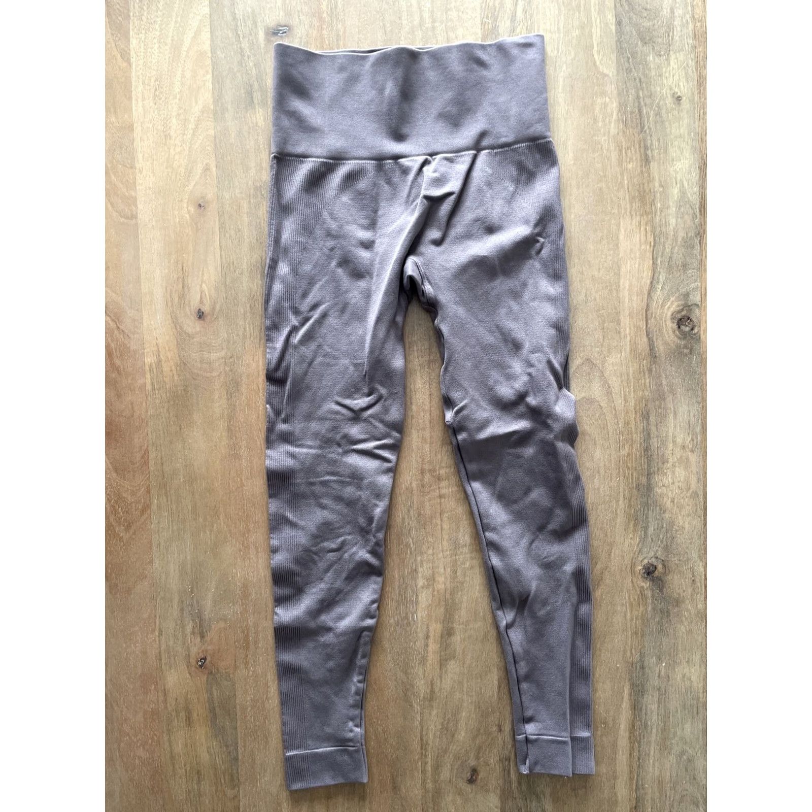 Vintage VINTAGE Set Active LA Leggings Womens Small Lavender Ribbed Cropped Workout Performance Size 28" / US 6 / IT 42 - 2 Thumbnail
