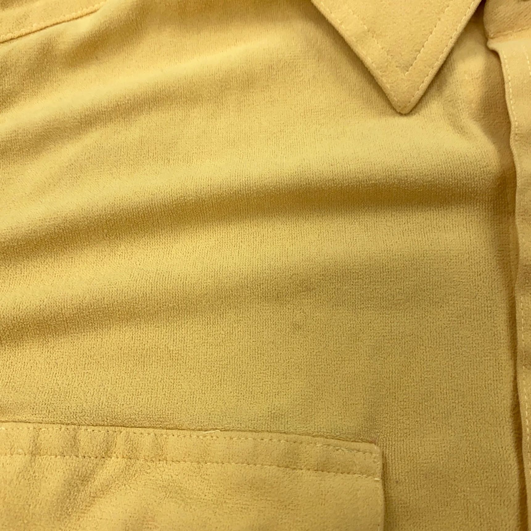 Sears VINTAGE Fieldmaster Sears Shirt Mens Large Pale Yellow 70s Button-Up Long Sleeve Collared Solid Workwear Casual Travel Jeans Shirts? Size US L / EU 52-54 / 3 - 3 Thumbnail