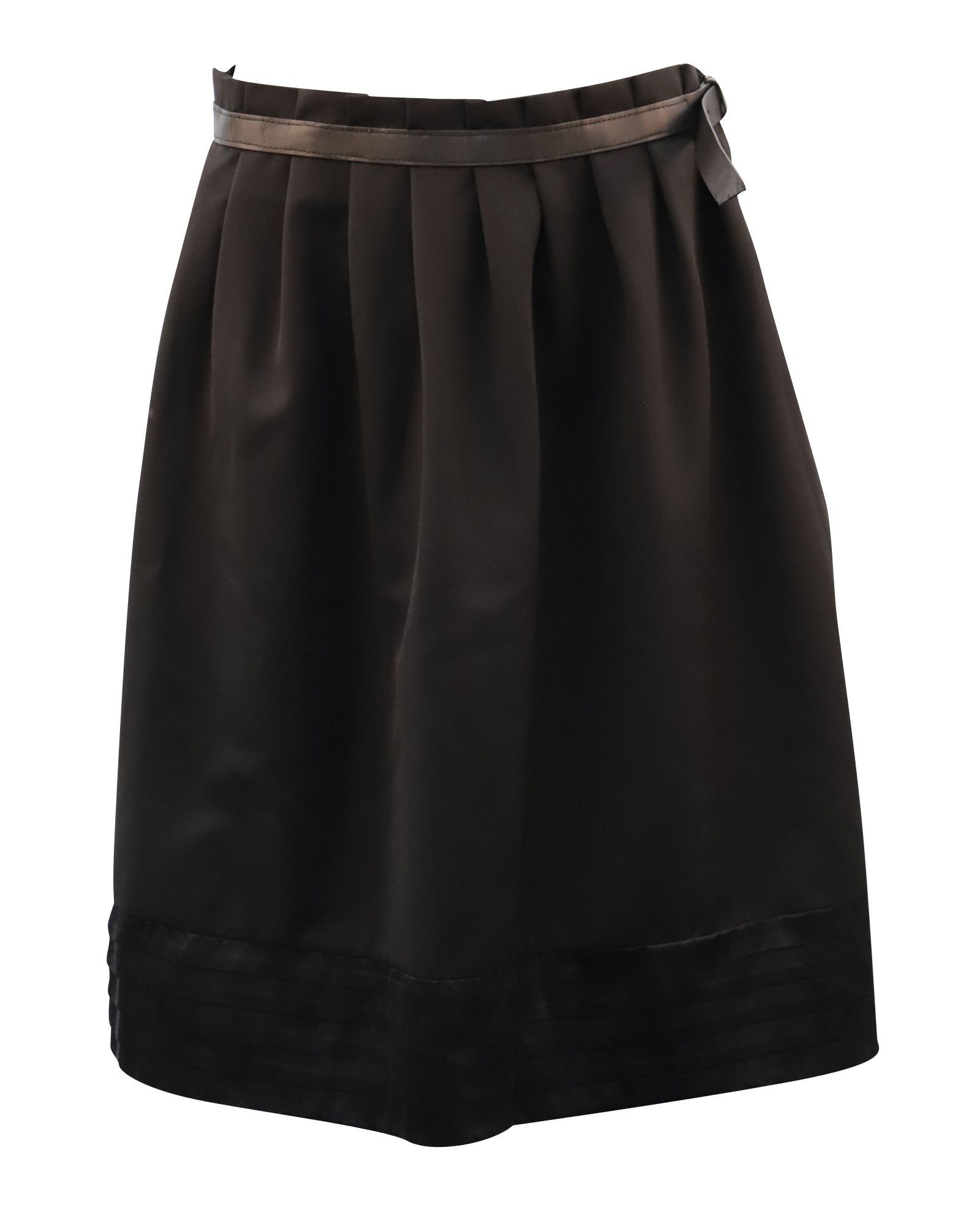 Viktor & Rolf Viktor & Rolf Belted Pleated Skirt in Black Wool Size 24" / US 00 / IT 34 - 1 Thumbnail