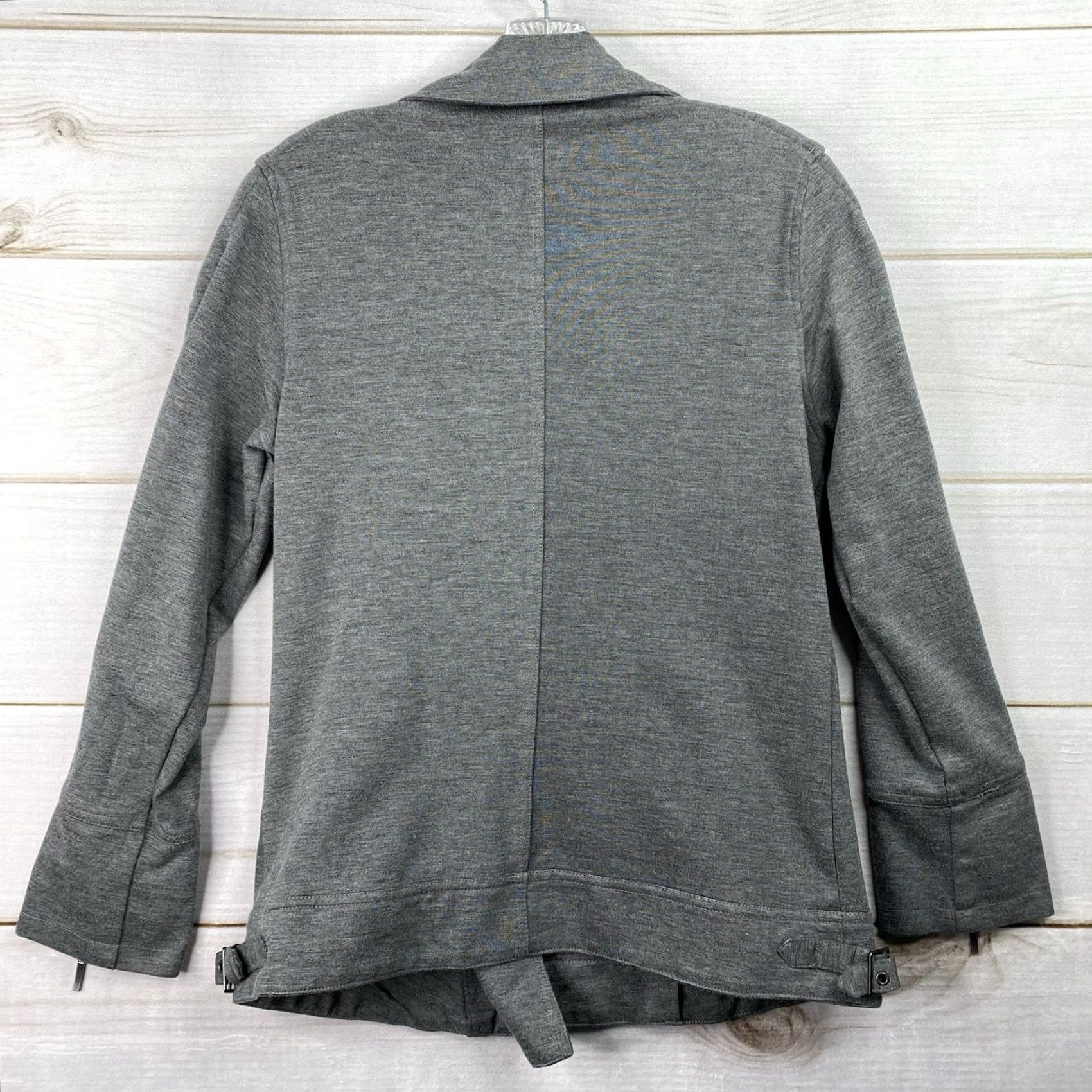 Doublet DG2 By Diane Gilman Moto Jacket M Gray Knit Zipper Heavyweight Double Breasted Long Sleeve Jacket Womens 90s Filtrable Striped? Size M / US 6-8 / IT 42-44 - 7 Thumbnail