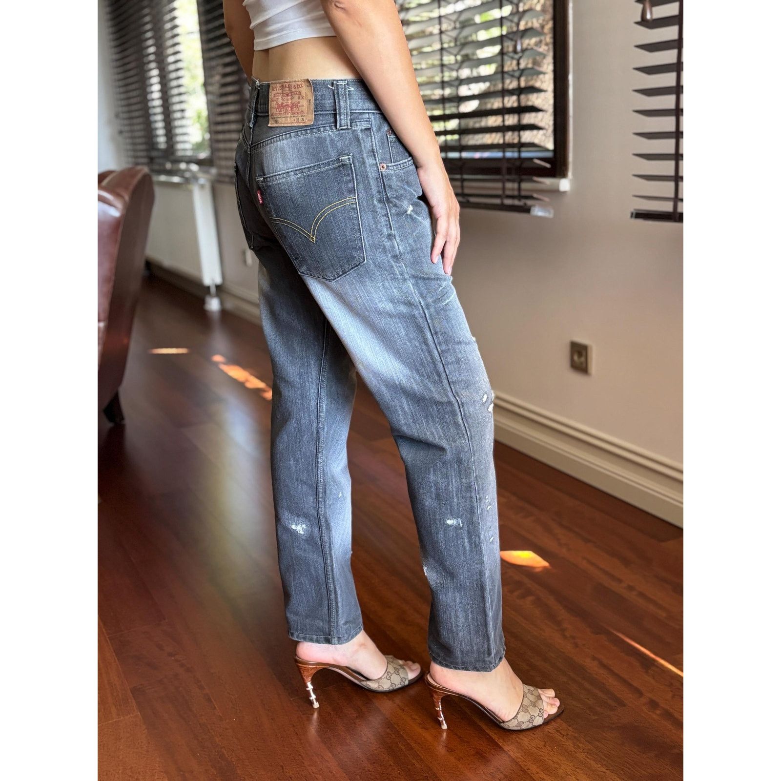 Levi's Levi's 501 Gray Jeans W32 L34 USA Made Distressed Rare 90s Size US 32 / EU 48 - 3 Thumbnail
