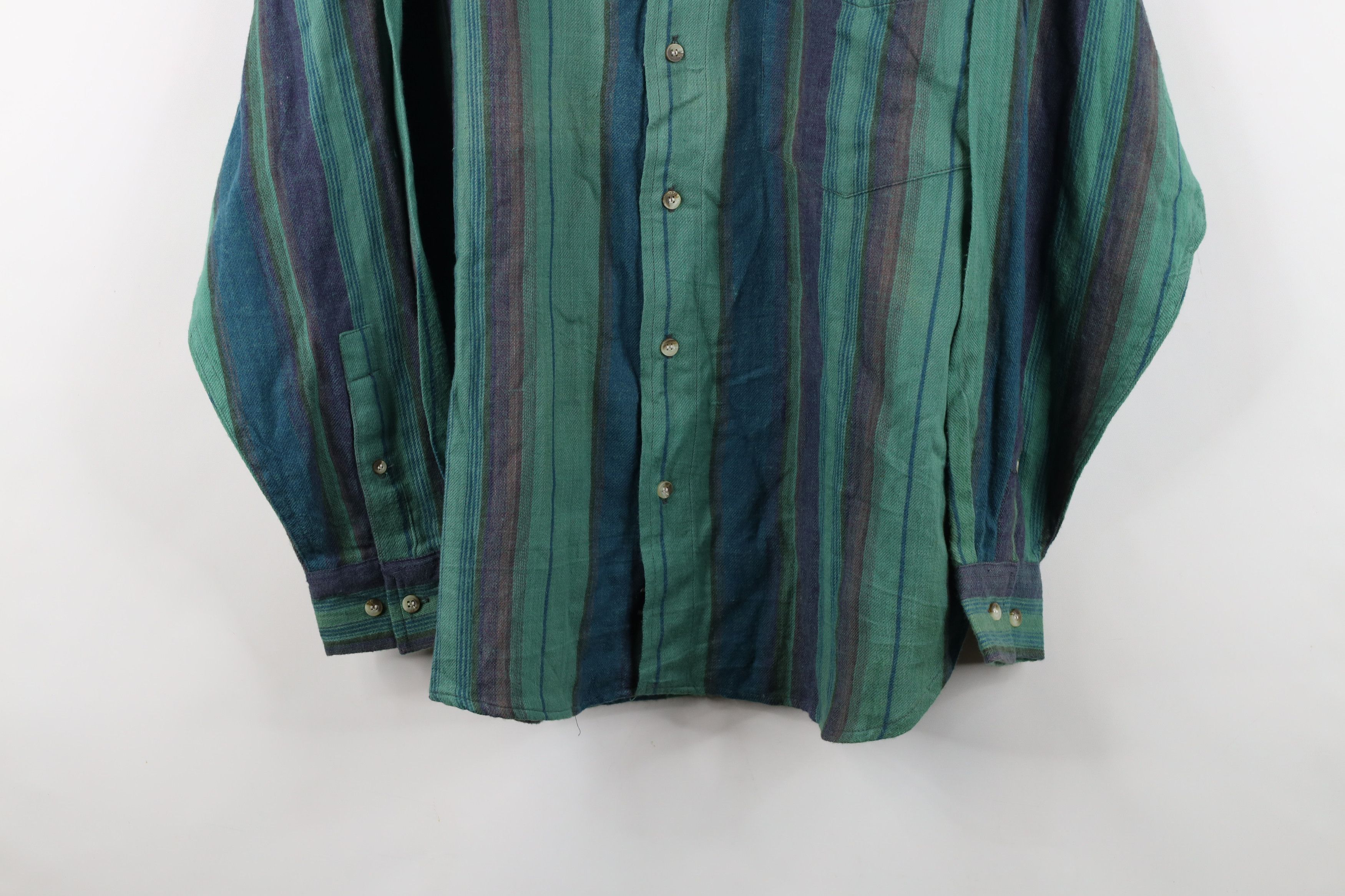 Vintage Vintage 90s Streetwear Flannel Band Collar Button Shirt Size US XXL / EU 58 / 5 - 3 Thumbnail