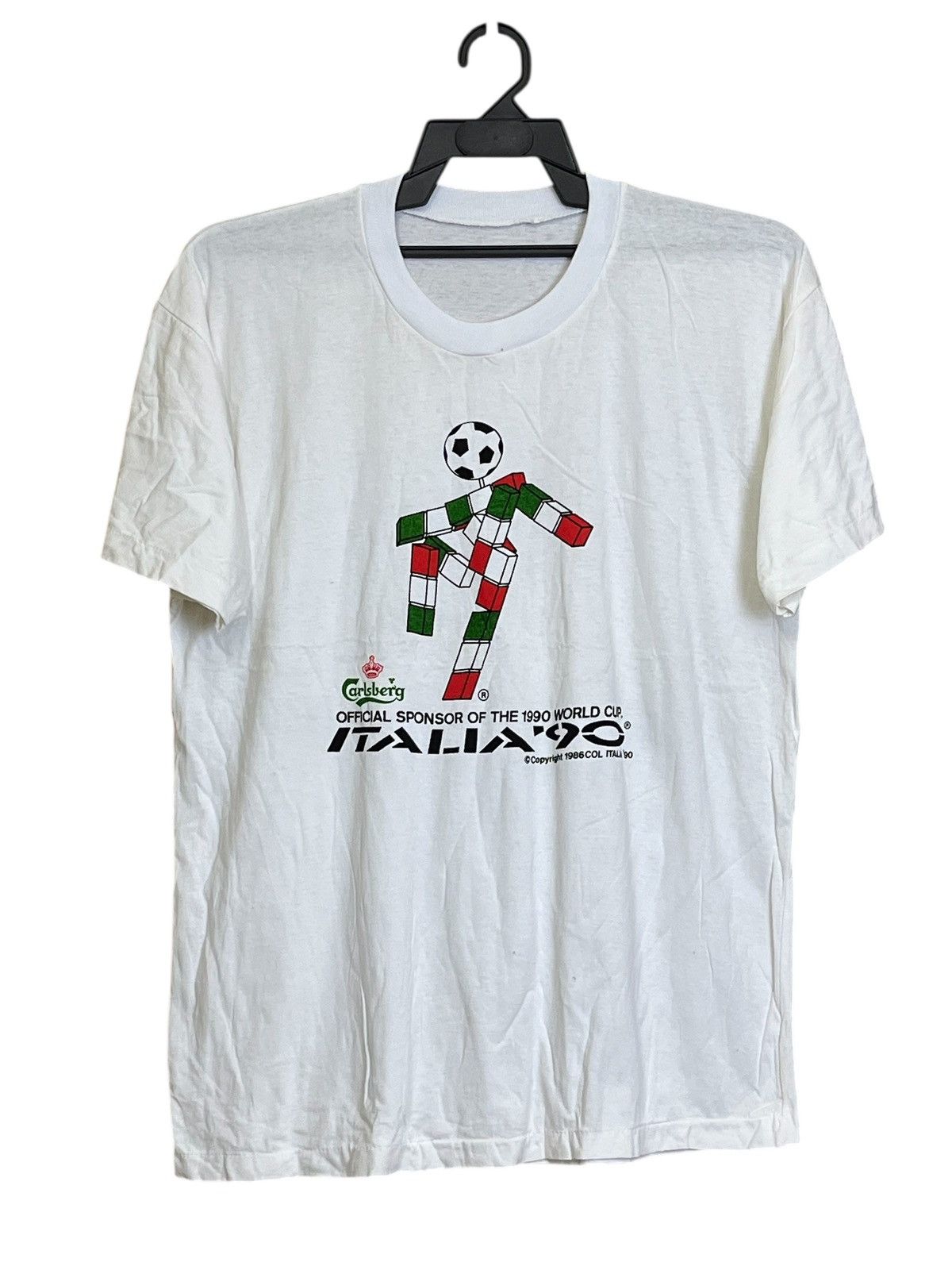 Sports Specialties RARE🔥Vintage 80s WORLD CUP ITALIA 1990 by carlsberg t shirt Size US L / EU 52-54 / 3 - 1 Thumbnail