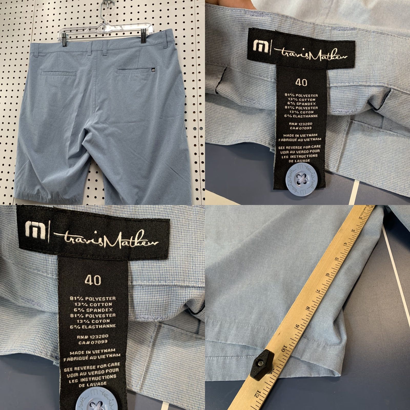 TravisMathew Travis Mathew Chino Shorts Mens Size 40 Sky Blue Preppy Casual 40x10 Mens Chino Golf Shorts Size US 40 / EU 56 - 8 Thumbnail