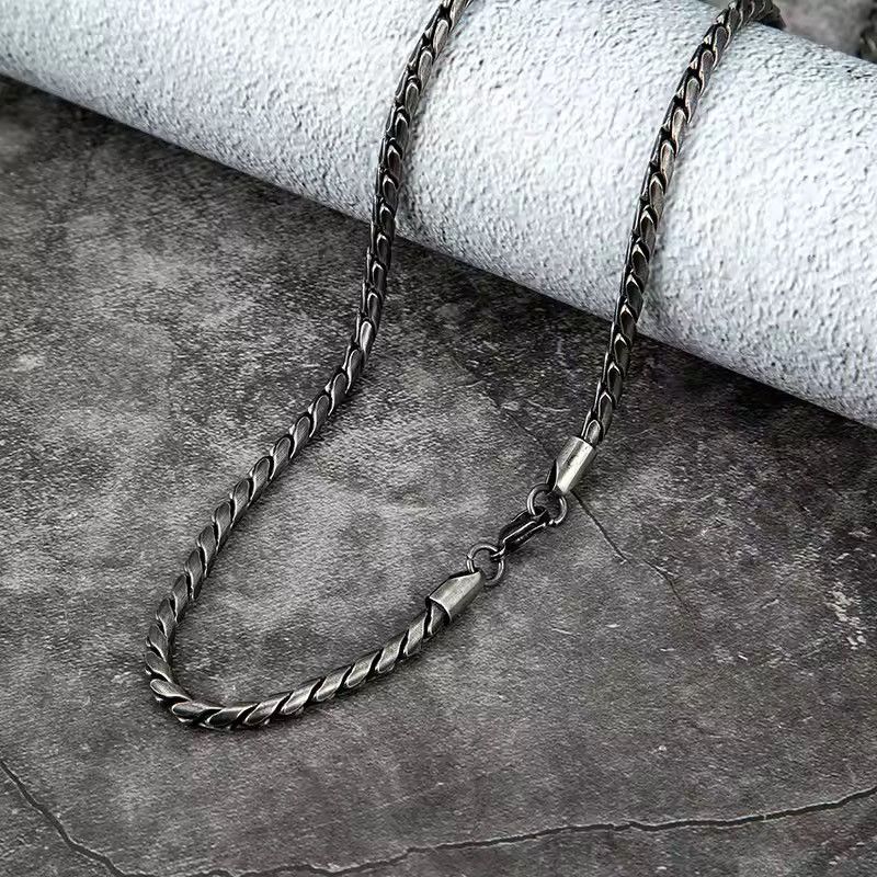 Other Vintg Snake Link Chain Oxidized Necklace Size ONE SIZE - 3 Thumbnail