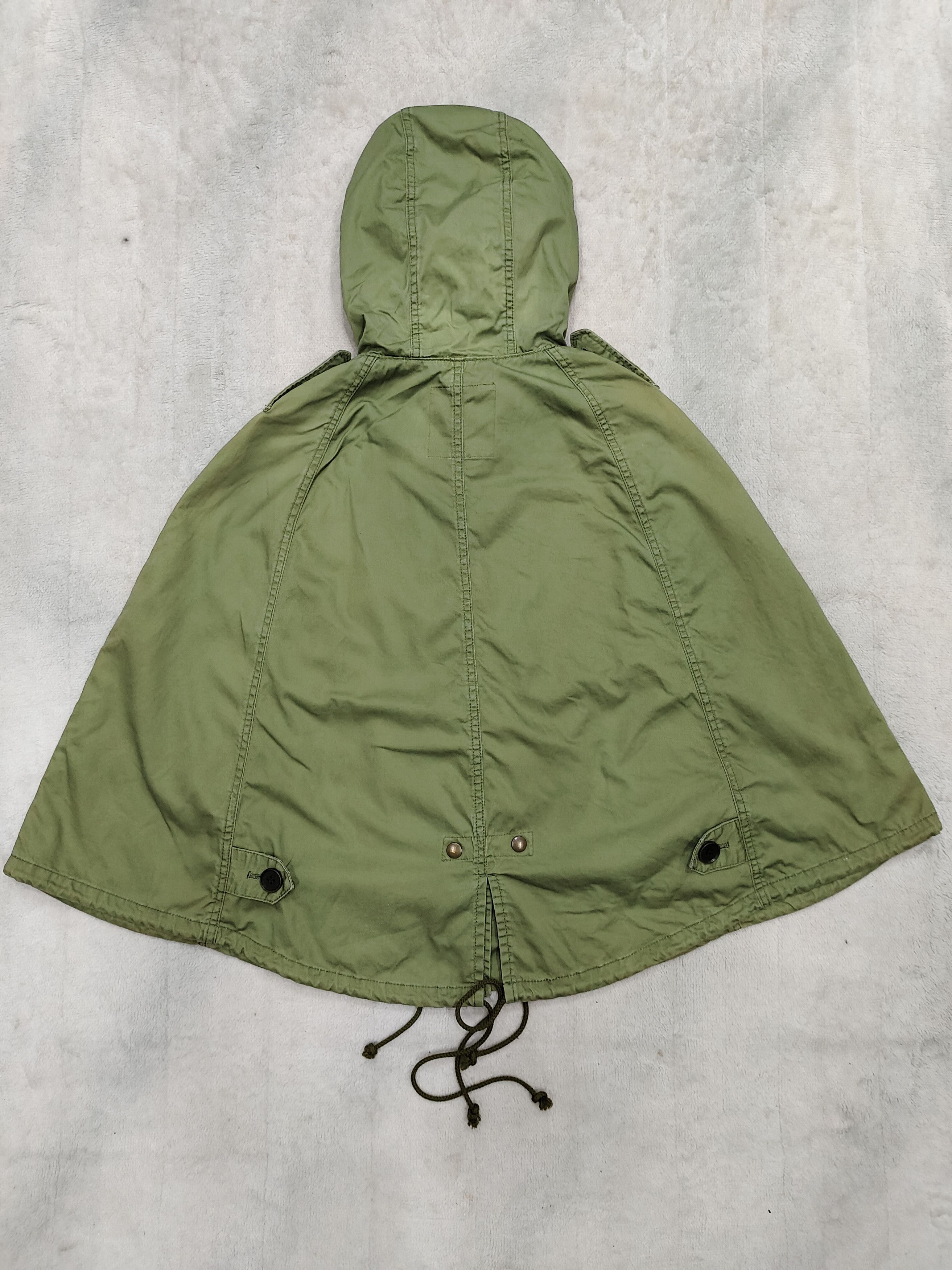Japanese Brand Slobe Iena🇯🇵 Military Hooded Olive Batwing Cape Jacket Size M / US 6-8 / IT 42-44 - 8 Thumbnail