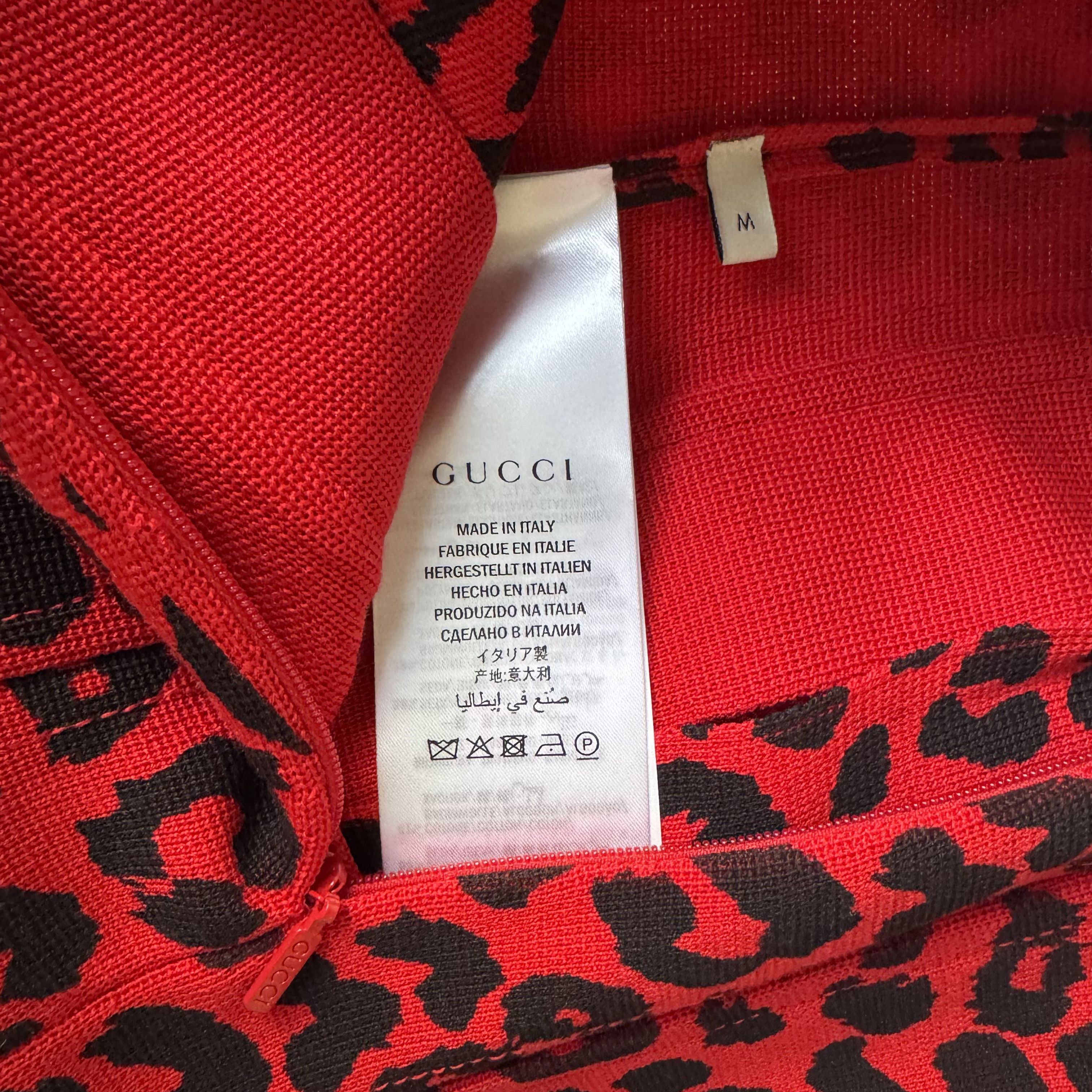 Gucci Gucci Red Leopard Print Drop Pleat Knit Skirt NWT Size 24" / US 00 / IT 34 - 4 Thumbnail