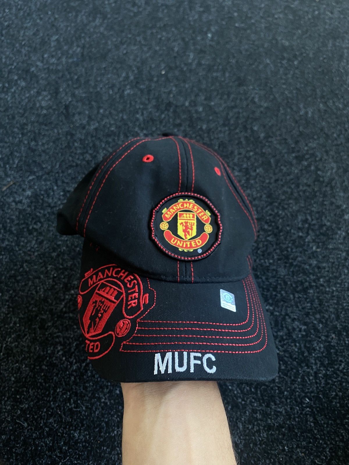 Casquette Snapback Vintage Manchester United - Laine, Multicolore - Occasion Très Bon État