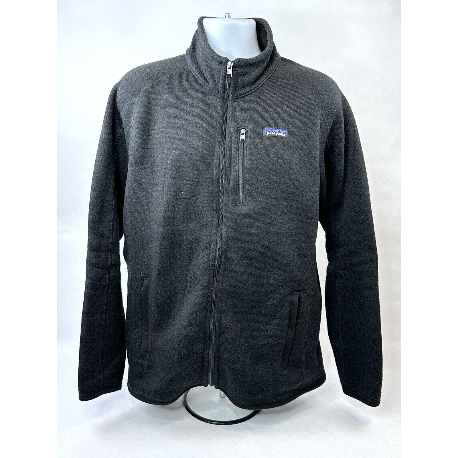 image of Patagonia Better Sweater Mens Extra Large Black Fleece Jacket Full Zip Outdoors in White (Size XL)