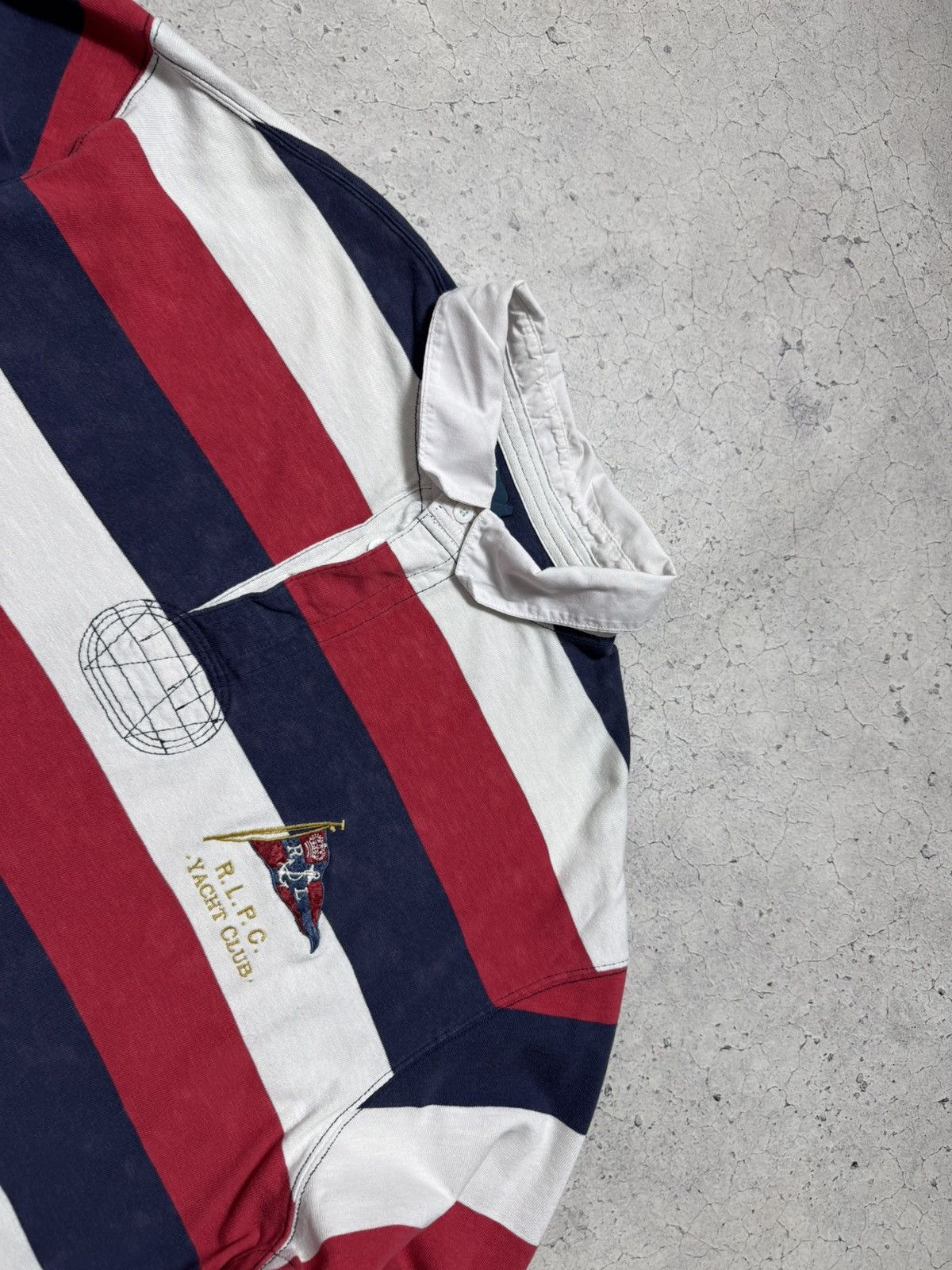 Polo Ralph Lauren Polo Ralph Lauren Striped Vintage Rugby Sweatshirt PRL Size US XXL / EU 58 / 5 - 5 Thumbnail