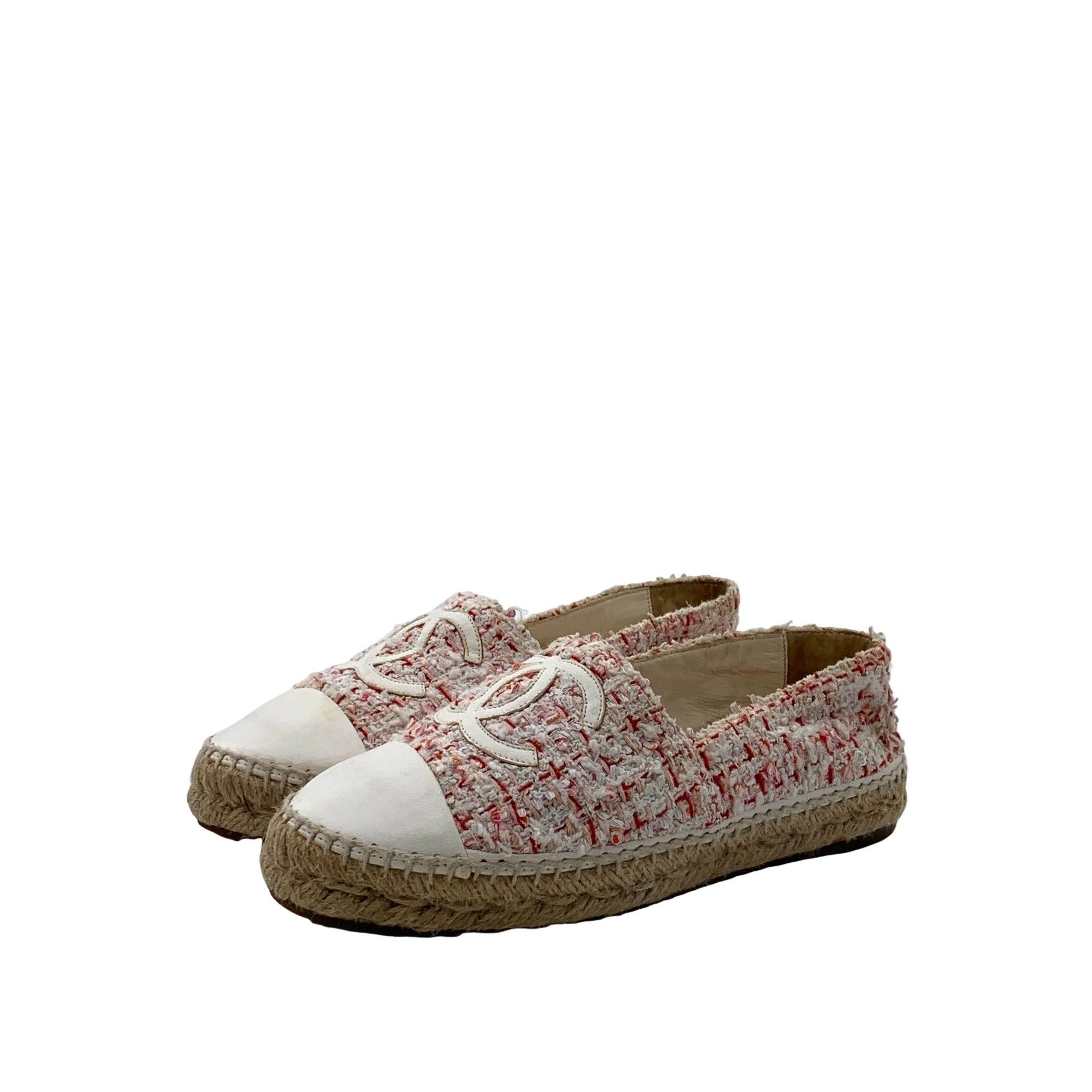 Chanel Chanel Pink Tweed CC Espadrilles 38 Size US 7 / IT 37 - 1 Thumbnail