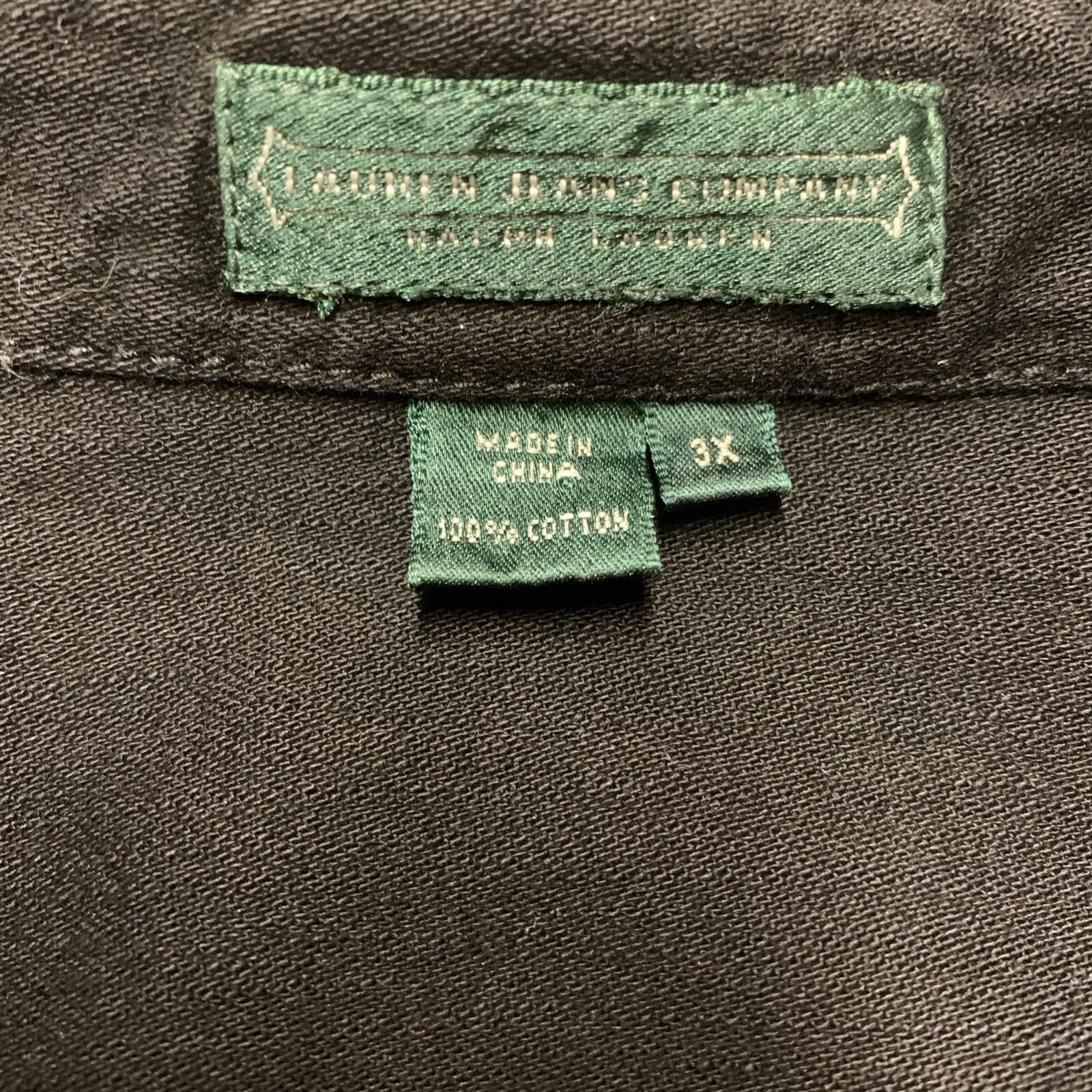 Other Lauren Jeans Co Mens 3X Black Military Shirt Shacket Cotton Size 3XL / US 20-22 - 9 Thumbnail