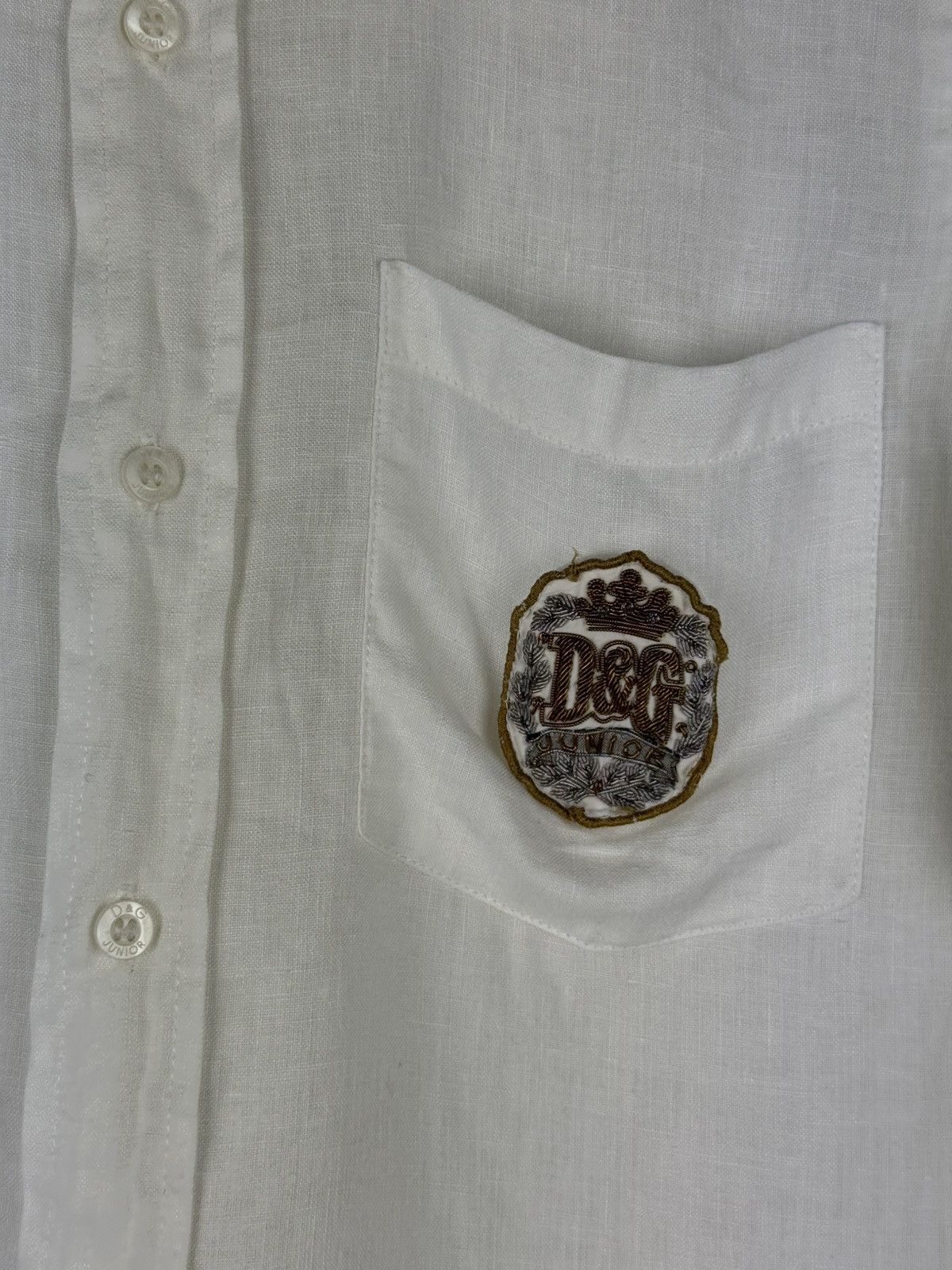Dolce & Gabbana Dolce & Gabbana Junior Short Sleeve Linen Button Up Shirt Size US XXS / EU 40 - 10 Thumbnail