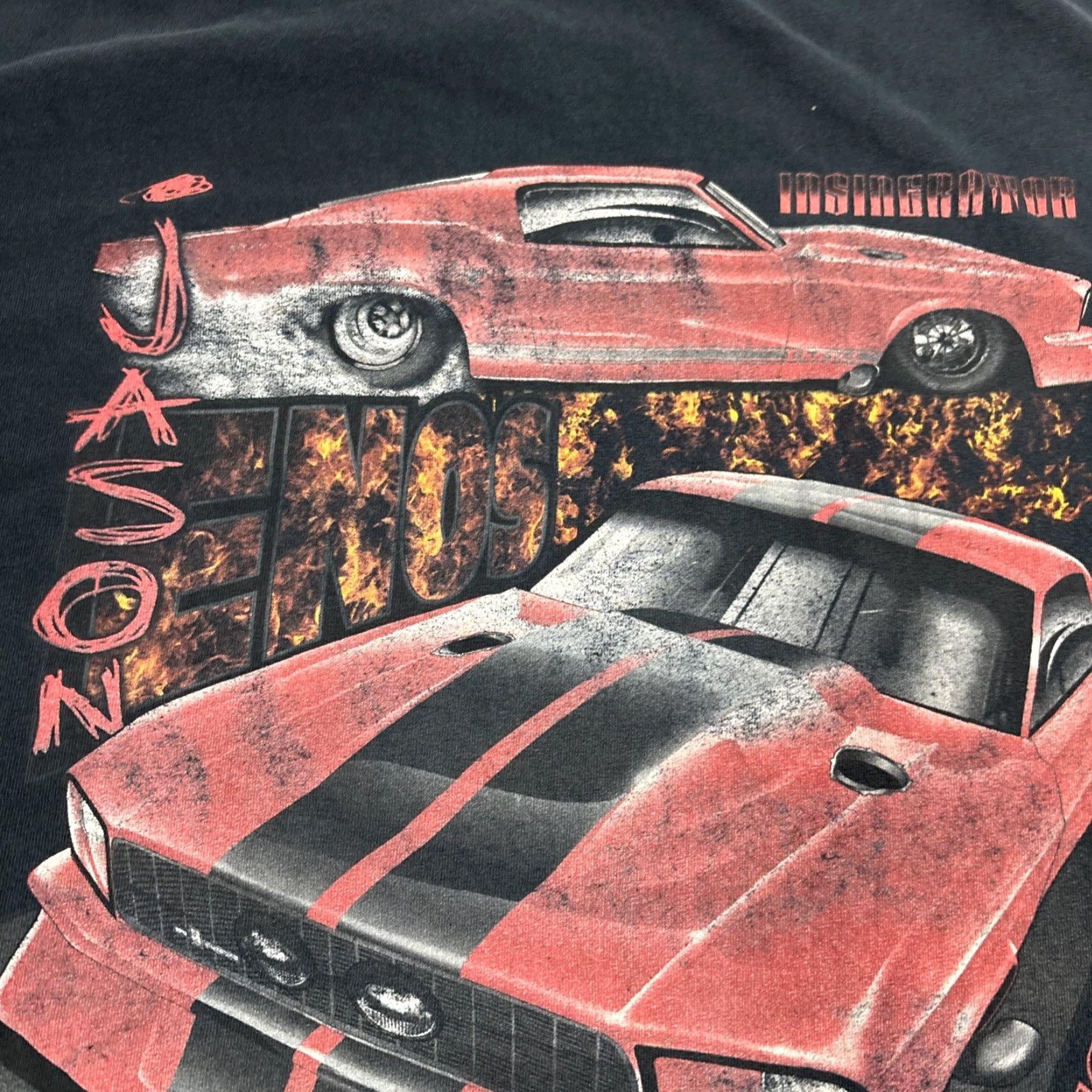 Gildan Gildan T Shirt Men 2XL Black Insinerator Drag Racing Mustang Outlaw Graphic Mens Size US XXL / EU 58 / 5 - 7 Thumbnail