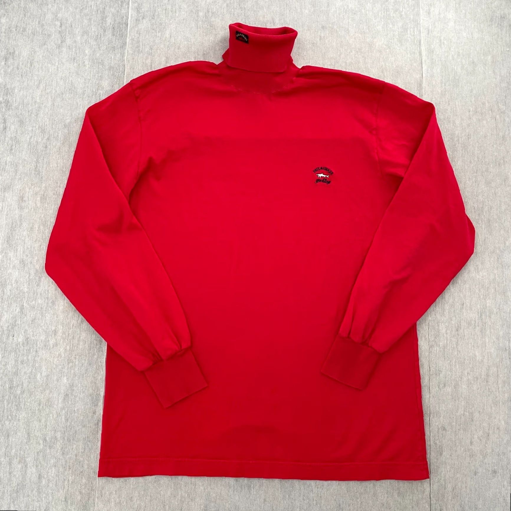 Paul & Shark Paul & Shark Yachting Sweatshirt Adult XL Slim Red Turtleneck Pullover Mens Knit Sweater - Cotton, Logo, Embroidered, Solid, Classic Designer Size US XL / EU 56 / 4 - 2 Thumbnail
