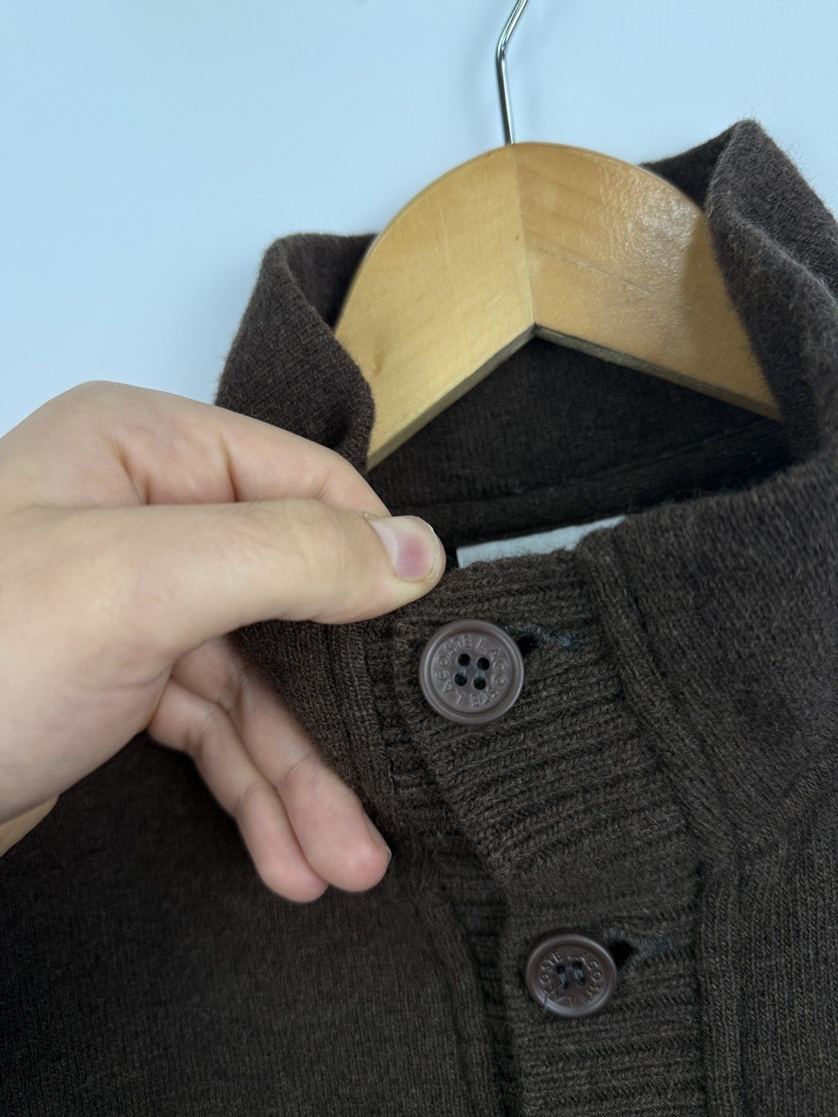 Lacoste 🇫🇷 Vintage 90s Lacoste Wool Brown Sweater Made in France Y2K Size US XL / EU 56 / 4 - 7 Thumbnail