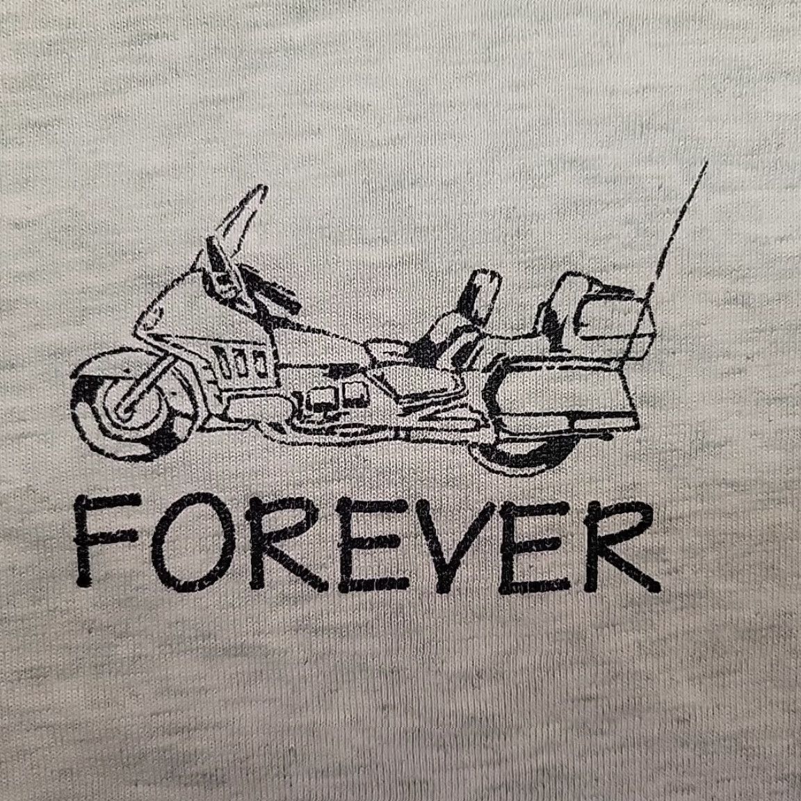 Fruit Of The Loom VTG Motorcycle Shirt Men XL Gray Forever Biker Made In The USA Single Stitch Tee Shirt Mens XL Gray Motorcycle Forever Biker Made In USA Tee Size US XL / EU 56 / 4 - 6 Thumbnail