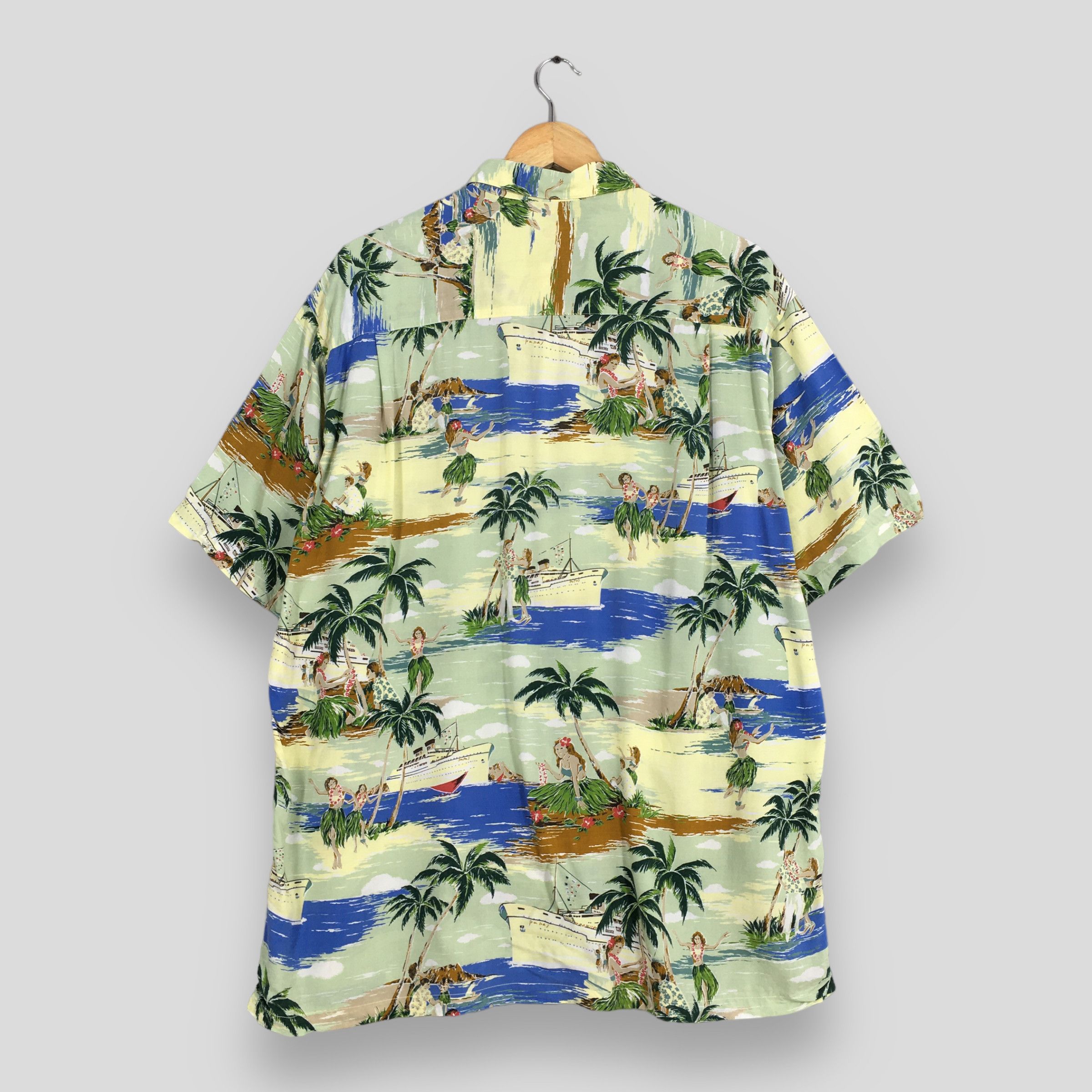 Other Vintage 1980s Hawaiian Papas Big Ship Tropical Shirt Large Size US L / EU 52-54 / 3 - 7 Thumbnail