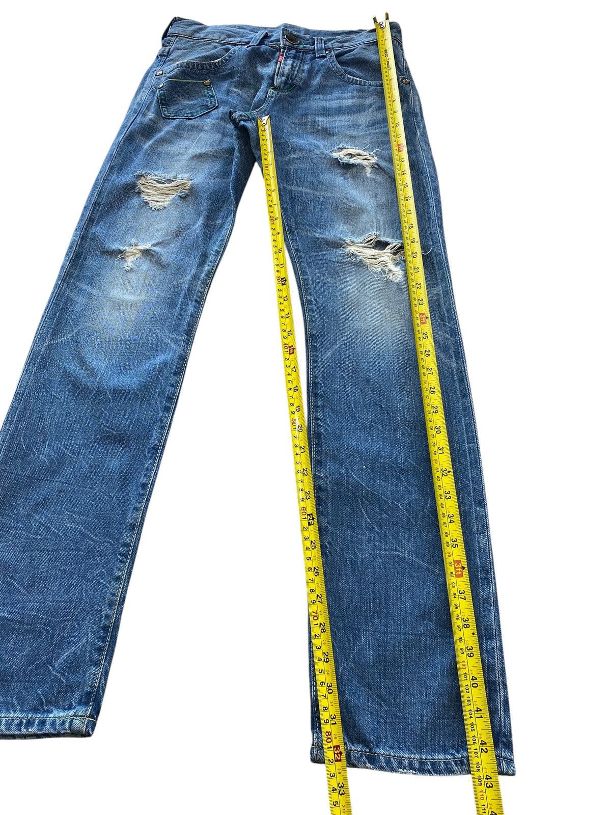 Edwin Edwin Blue Wash Ripped Style Straight Leg Jeans Size US 32 / EU 48 - 8 Thumbnail