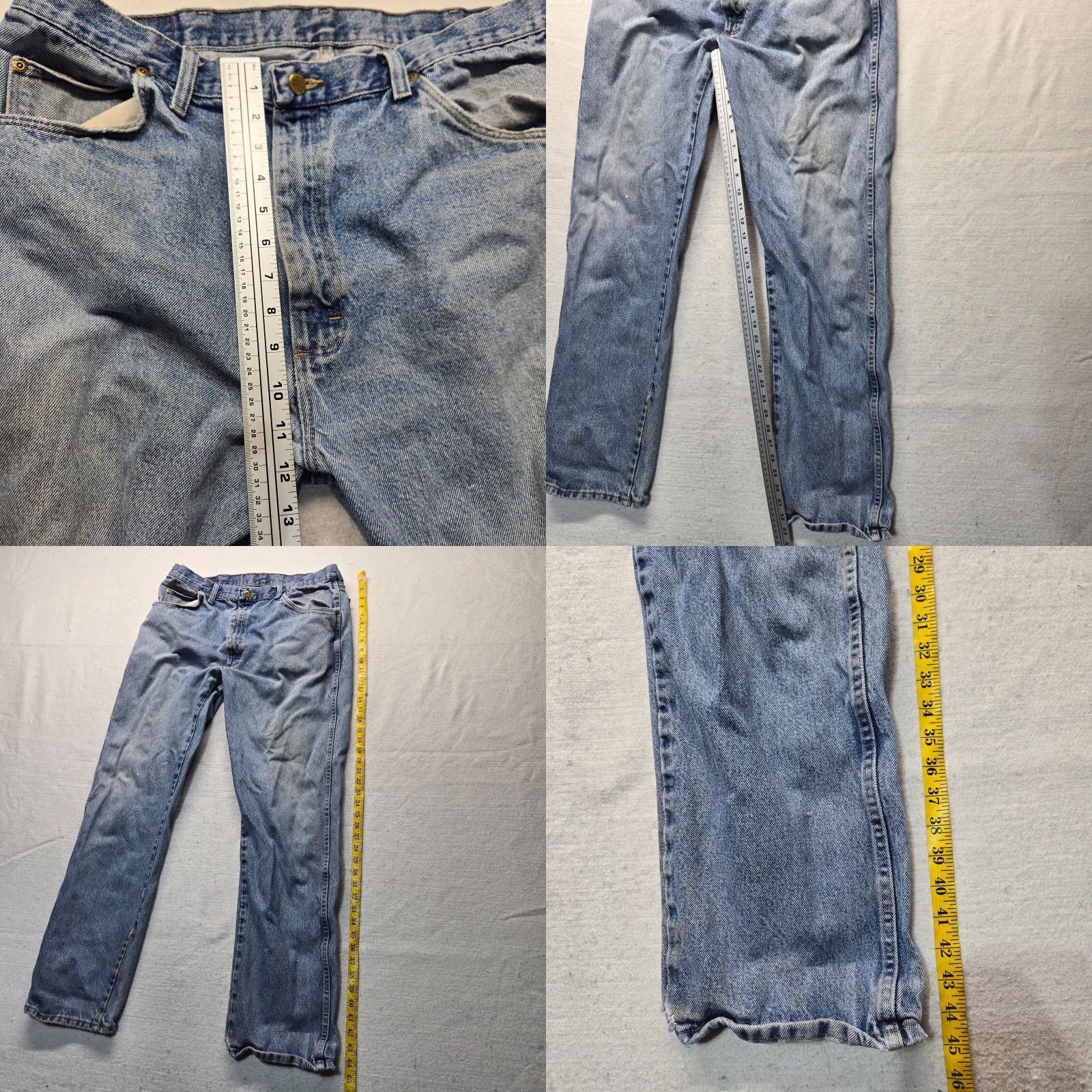 Wrangler Wrangler Regular Fit Jeans Medium Blue Denim Straight 38x34 Mens Size US 38 / EU 54 - 8 Thumbnail