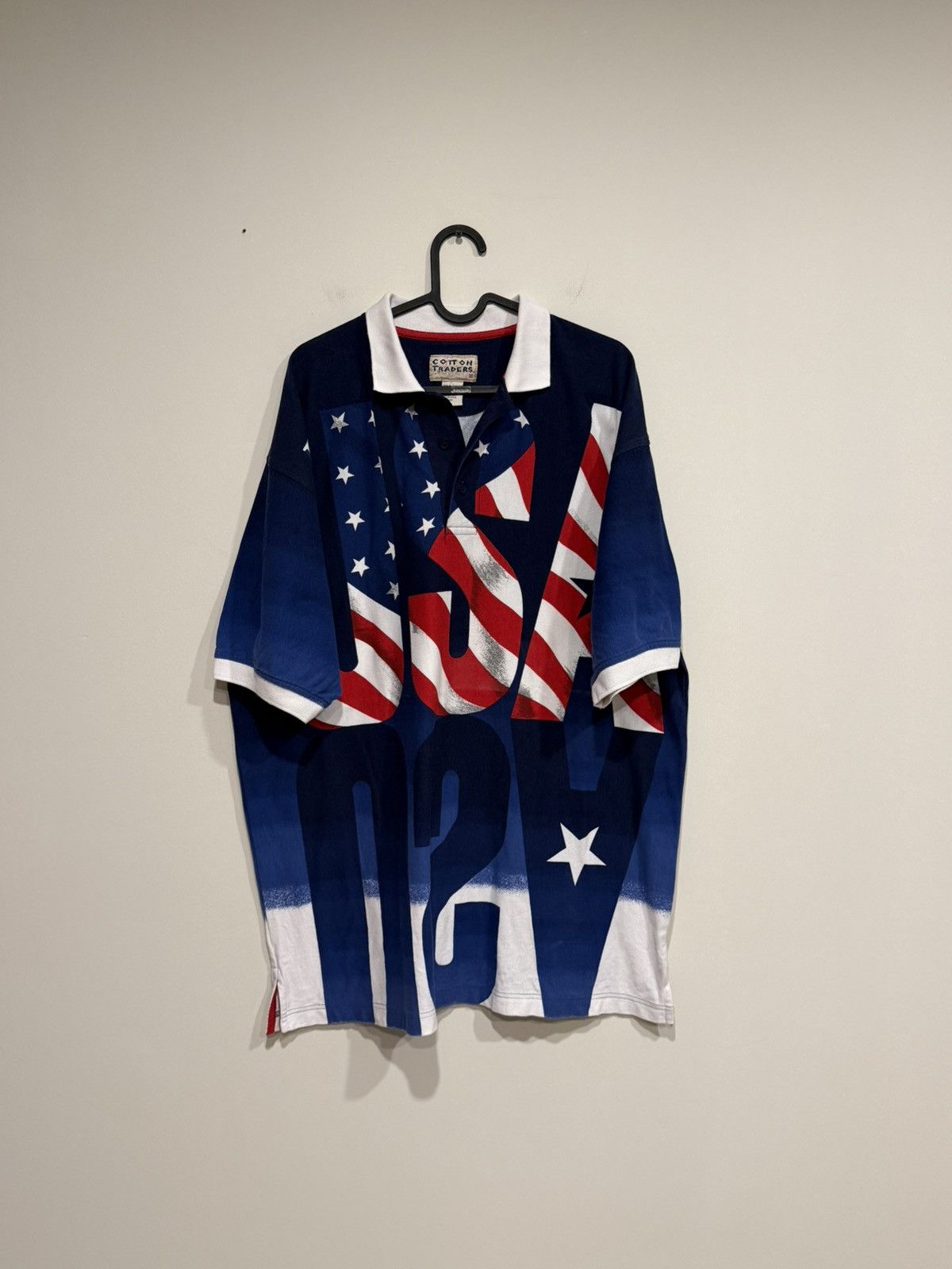 Cotton Traders VINTAGE USA FLAG POLO Size US L / EU 52-54 / 3 - 1 Thumbnail