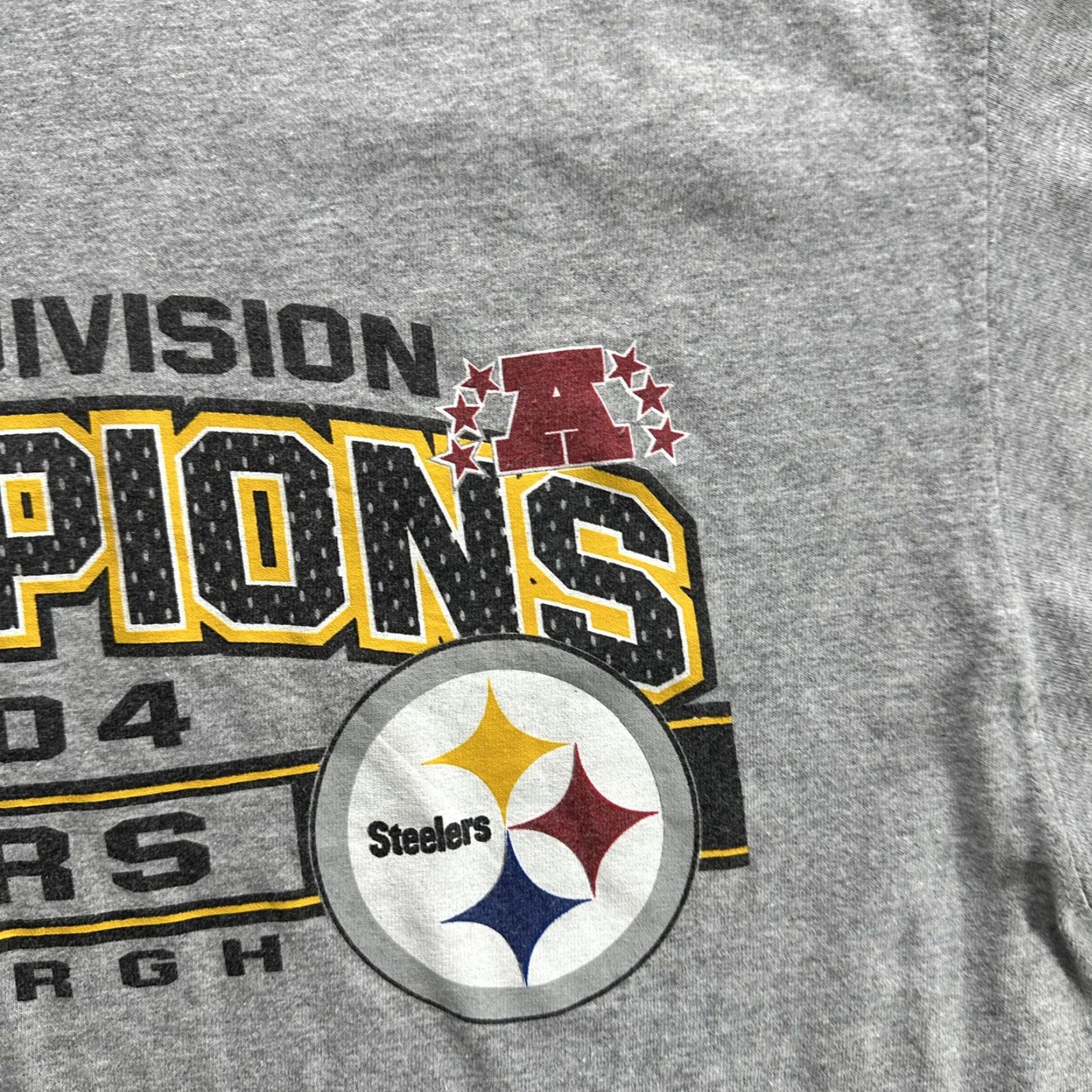 NFL VINTAGE Steelers Shirt Mens XL Gray 2004 AFC North Champions NFL Tee Size US XL / EU 56 / 4 - 6 Thumbnail