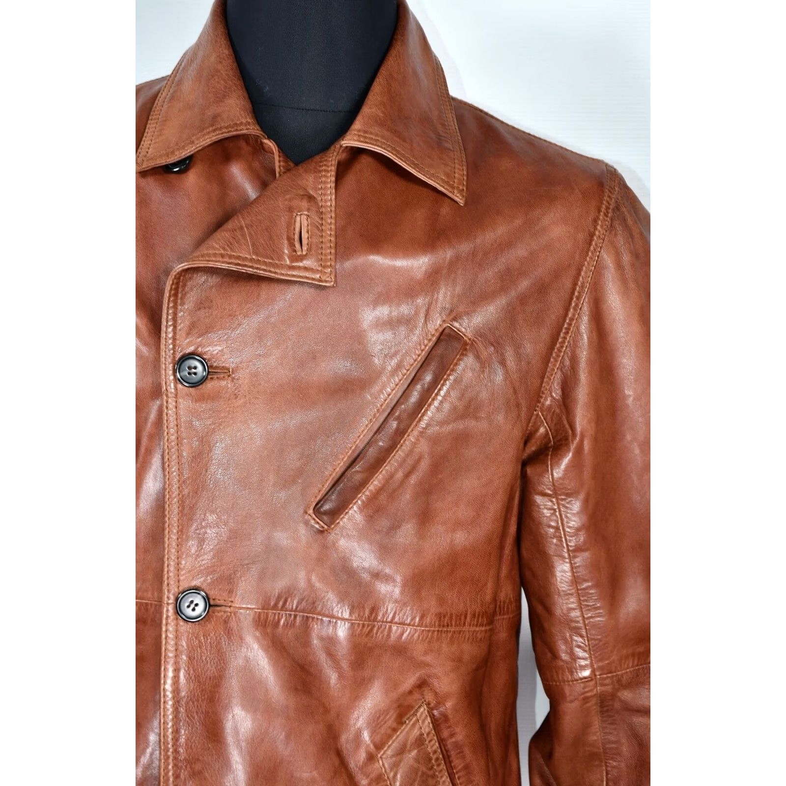 Levi's Levi's Leather Brown Jacket M Men Regular 100% Leather Casual Motorcycle Biker Vintage No Size US M / EU 48-50 / 2 - 4 Thumbnail