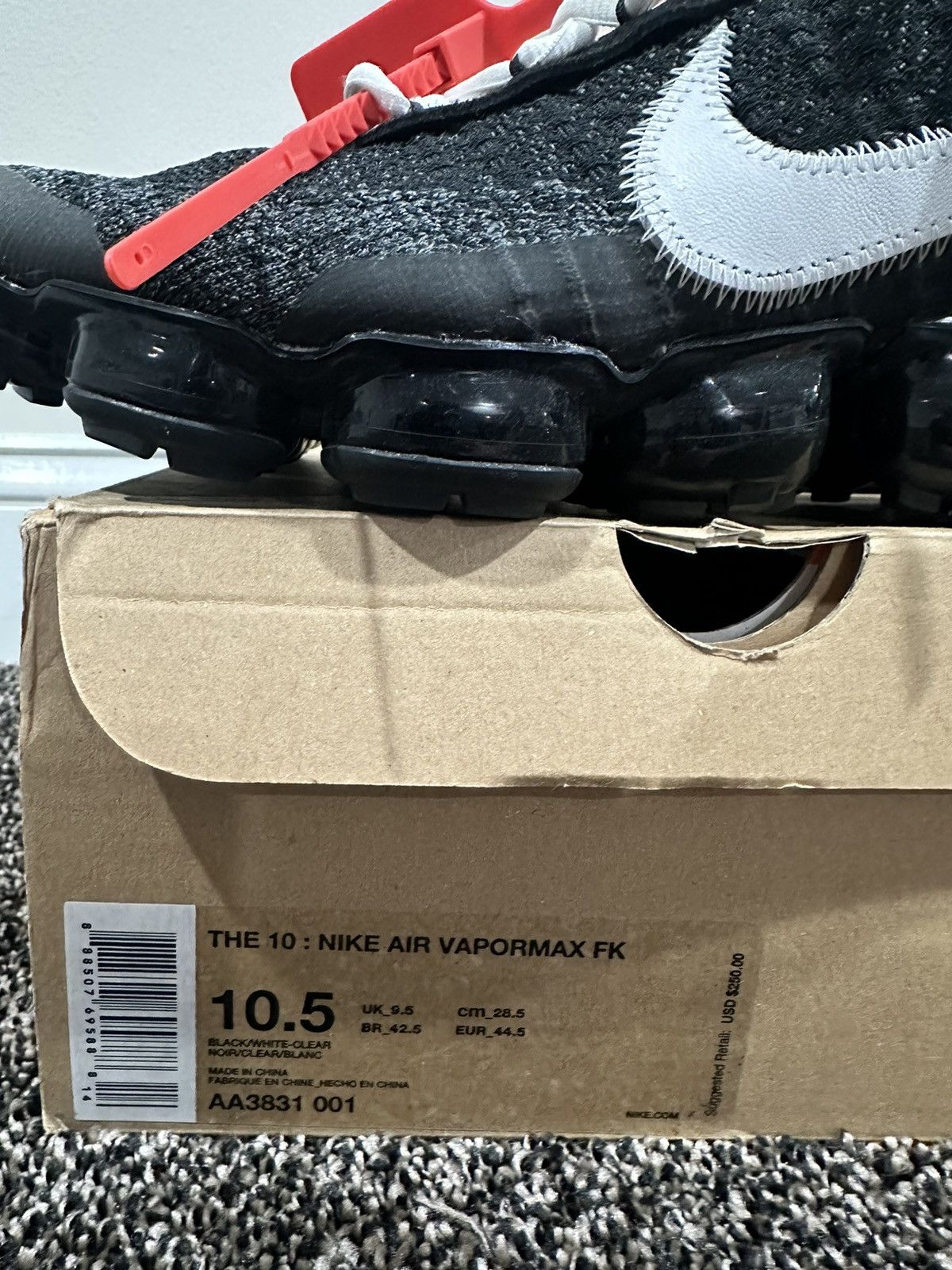 Nike Nike x Off-White Virgil Air VaporMax Black “The Ten” OG Size US 10.5 / EU 43-44 - 3 Thumbnail