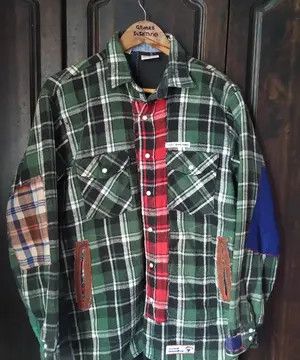 FiveBrother Reworked Five Brother Custom Patchwork Flannel Shirt Size US L / EU 52-54 / 3 - 1 Thumbnail