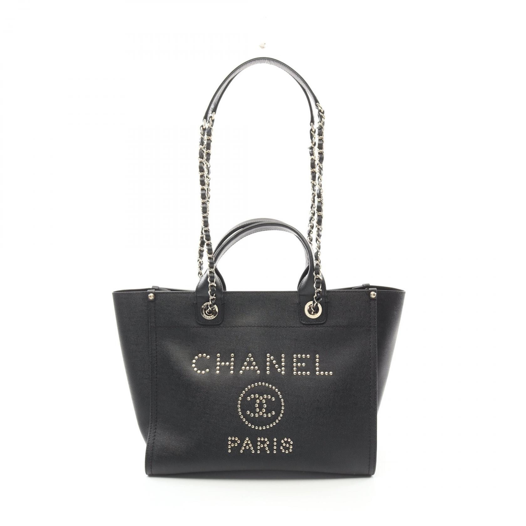 Chanel Chanel Deauville Grained Calfskin Tote Bag Leather Tote Bag