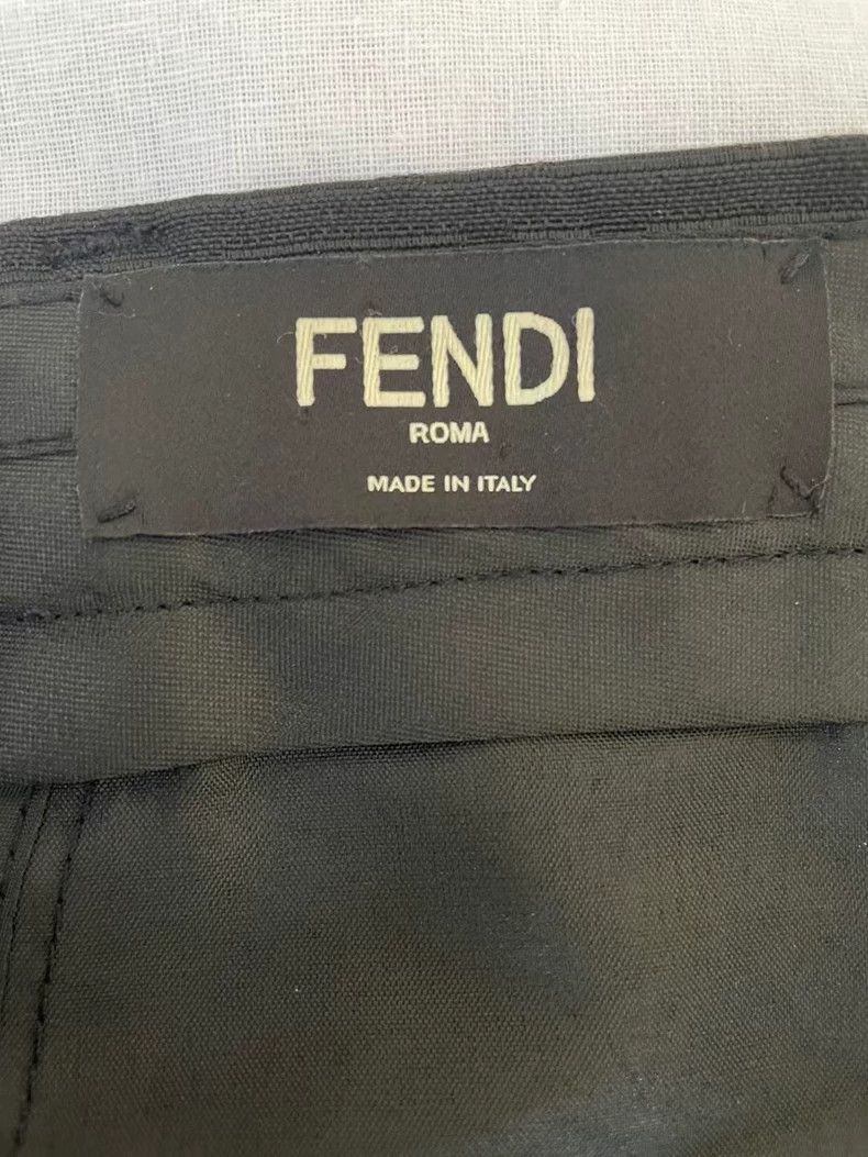 Fendi Fendi Black Printed Pants Brand New Size US 44 / EU 60 - 3 Thumbnail