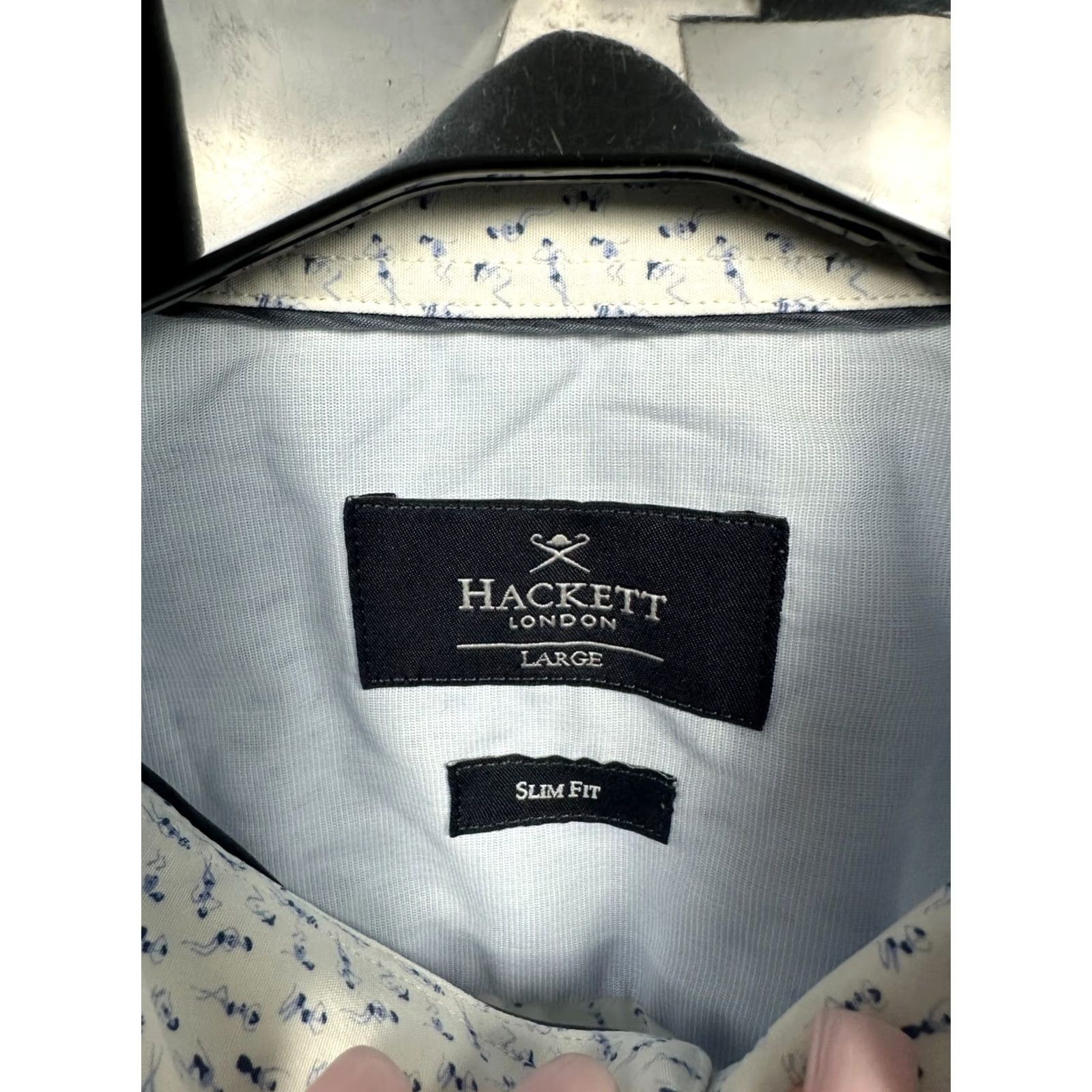 Hackett Hackett Mens Long Sleeve Shirt Slim Fit Size L Micro Graphic Print Button-Up Collar Multicolor Cotton Regular Men's Shirt Size US L / EU 52-54 / 3 - 3 Thumbnail
