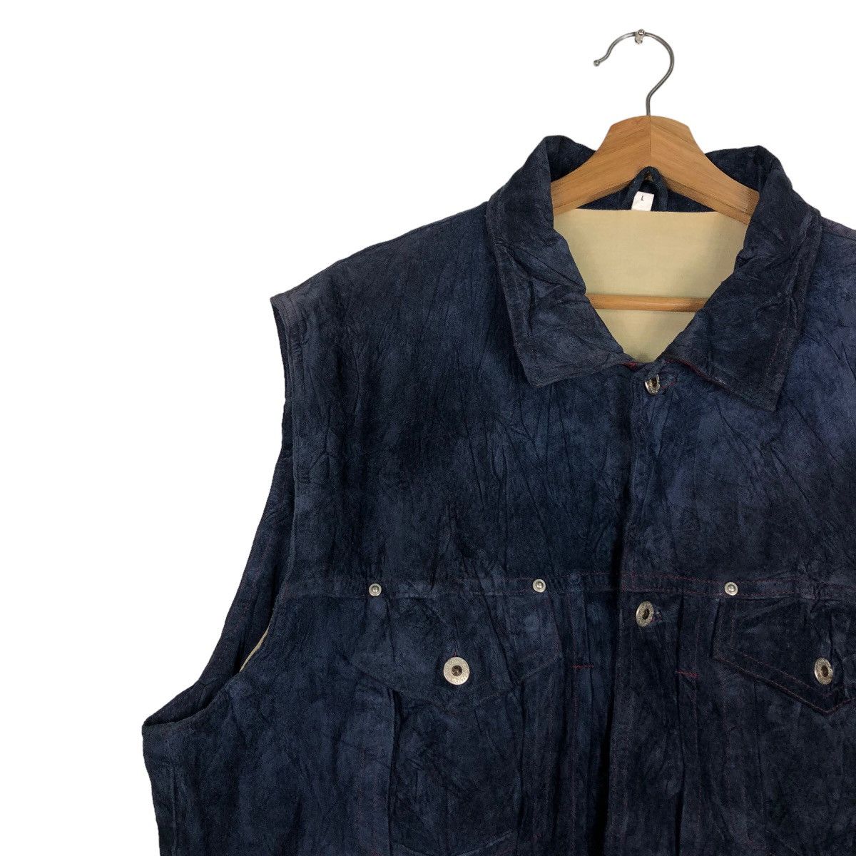 Japanese Brand 🔥Suede Leather Biker Vest Cuir Vera Pelle Japan Size US L / EU 52-54 / 3 - 7 Thumbnail