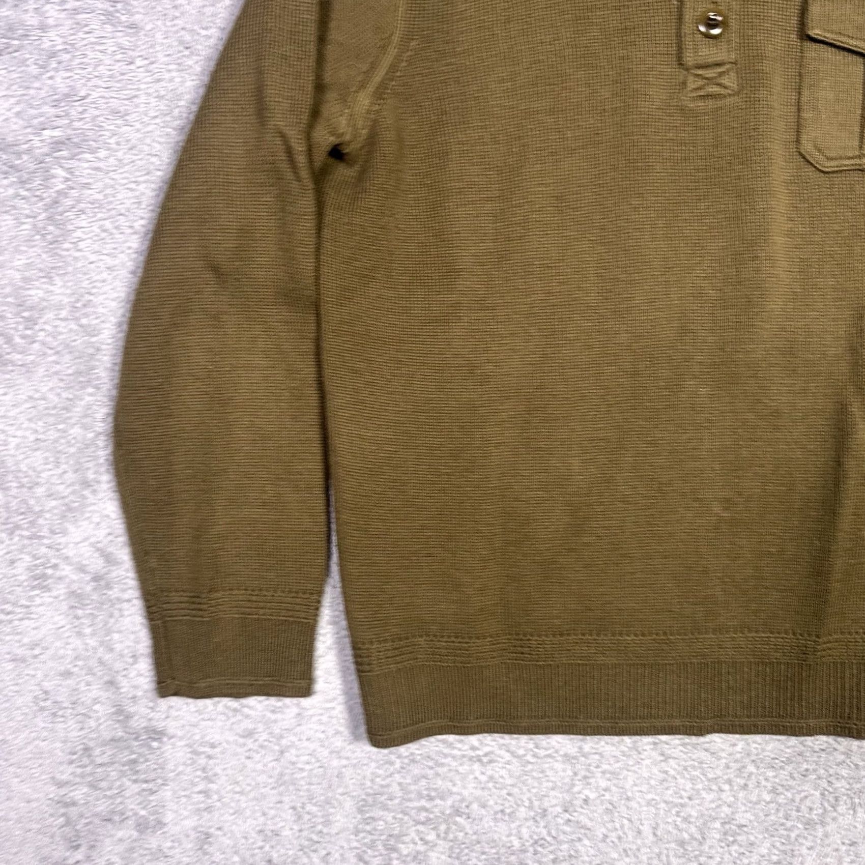 J.Crew J.CREW Sweater Mens XL Wool Shawl Neck Jumper Military Drab Army Henley Pullover Shirt? Size US XL / EU 56 / 4 - 3 Thumbnail