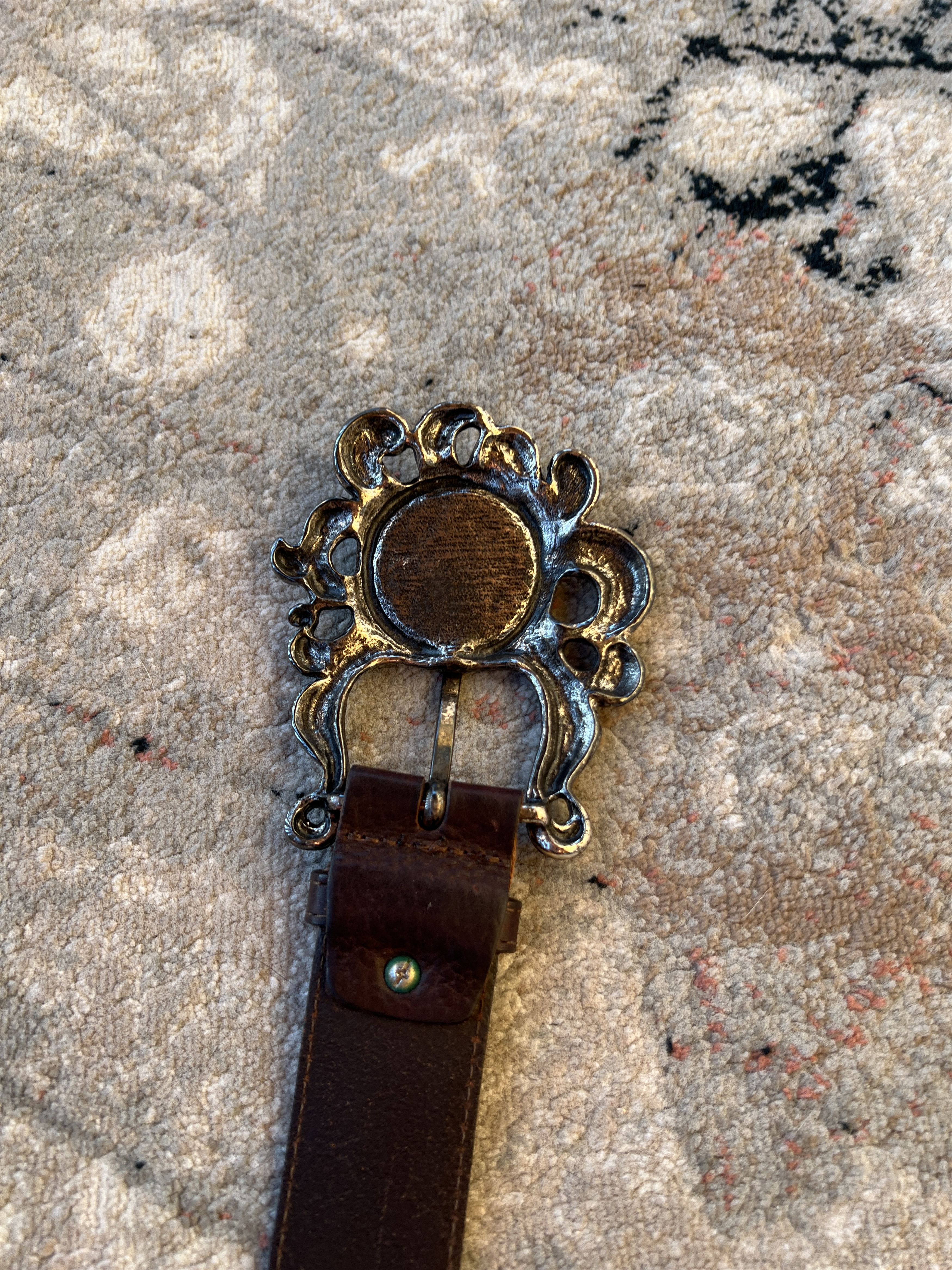 Leather Vintage Leather Belt Size ONE SIZE - 5 Thumbnail
