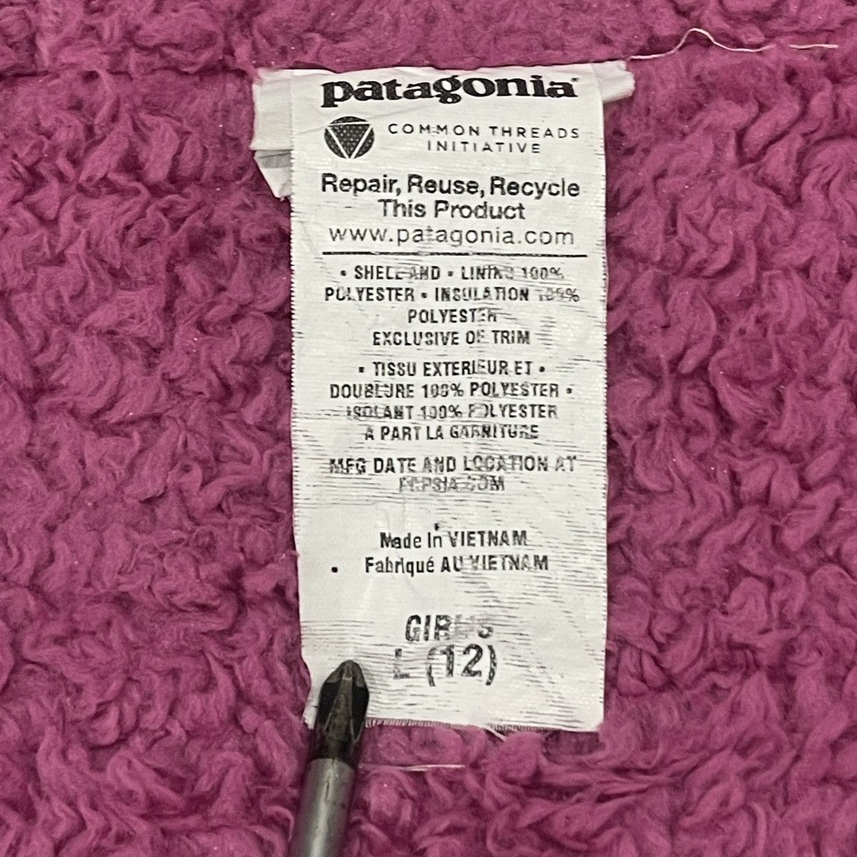 Patagonia Patagonia Reversible Striped Sherpa Fleece Puffer Jacket Size L / US 10 / IT 46 - 23 Thumbnail