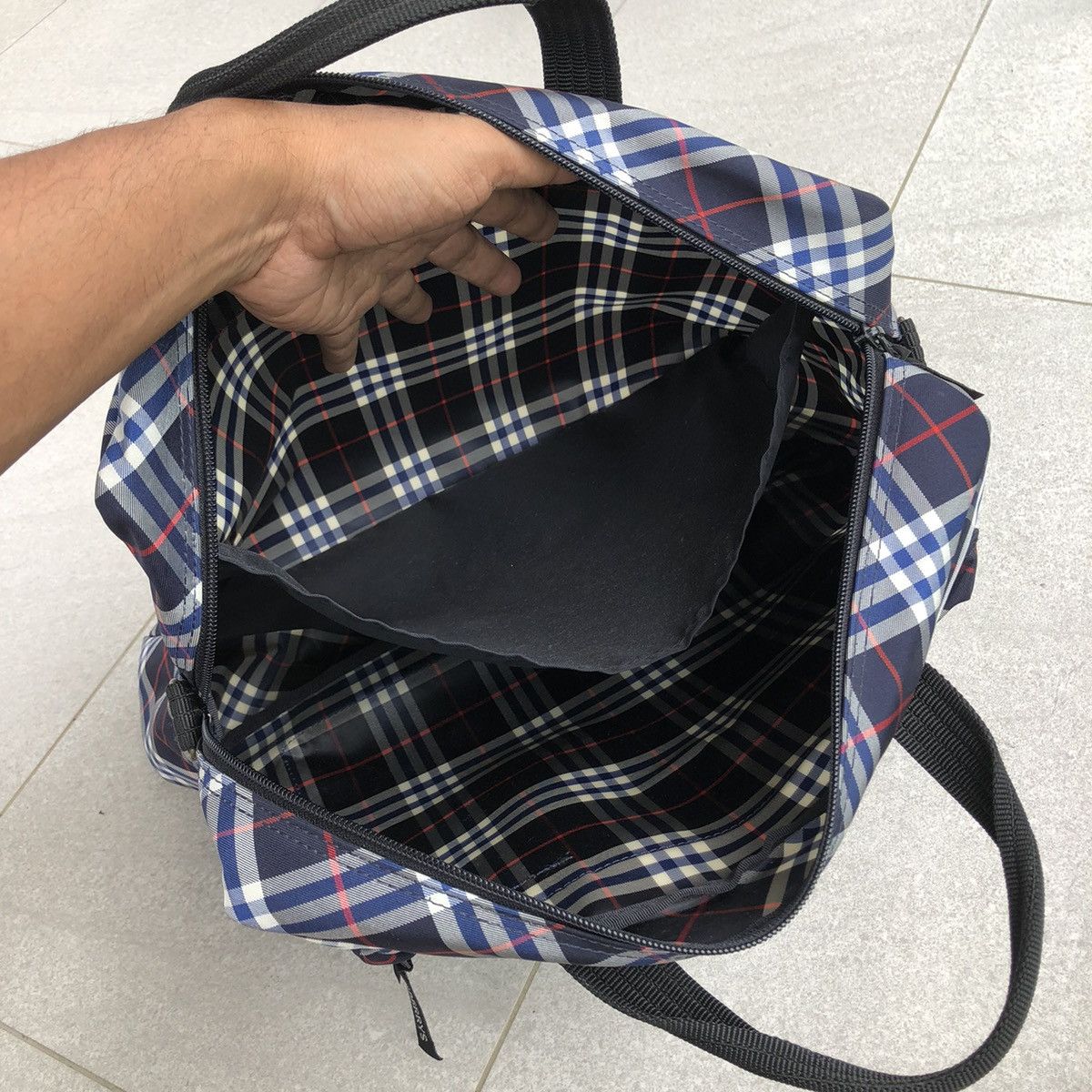 Burberry Vintages BURBERRYS Blue Novachecks Business Document Bag Size ONE SIZE - 14 Thumbnail