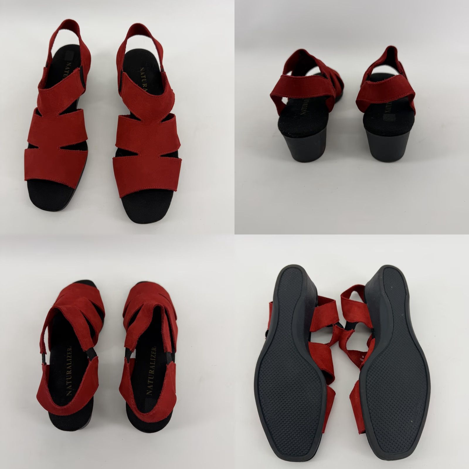 Naturalizer VINTAGE Naturalizer Sandals Womens 8.5 M Accent Red Slingback Wedge 90s 132N85 Bohemian Hipster Casual Summer Shoes Size US 9 / IT 39 - 8 Thumbnail