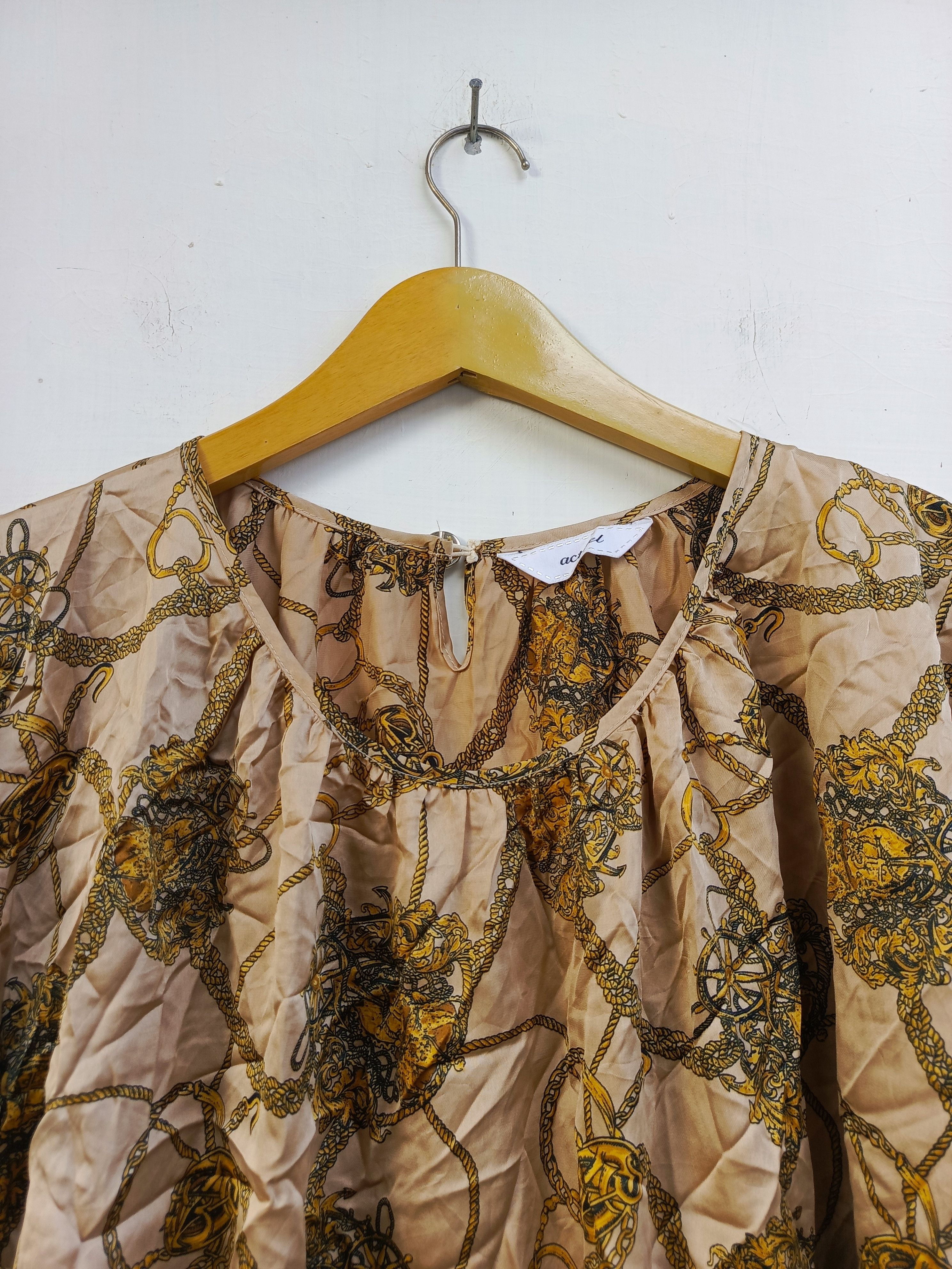Japanese Brand Actuel chain pattern blouse japanese brand Size M / US 6-8 / IT 42-44 - 2 Thumbnail