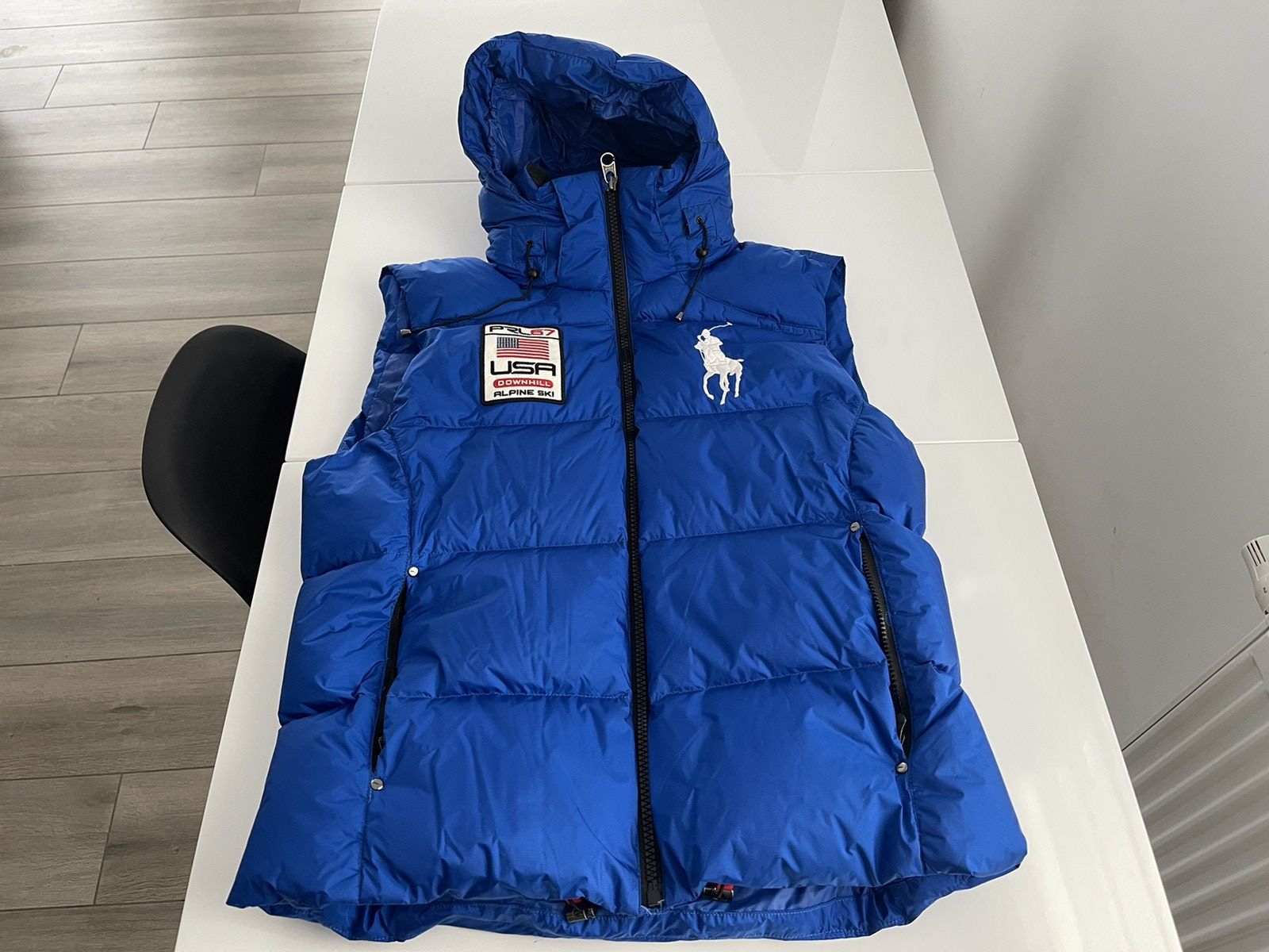 image of Polo Ralph Laurent Down Hill Alpine Big Pony Ski Vest in Blue, Men's (Size Large)