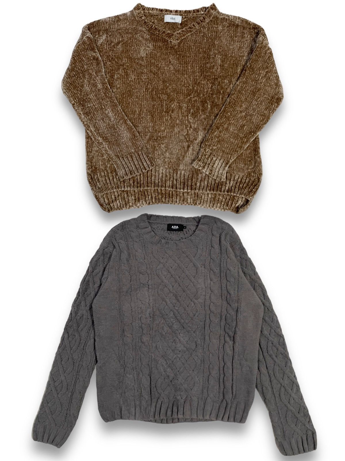 Japanese Brand 🔥BUNDLE🔥Japanese Azul by Moussy Grey & Brown Knitted Sweater Size US L / EU 52-54 / 3 - 1 Thumbnail