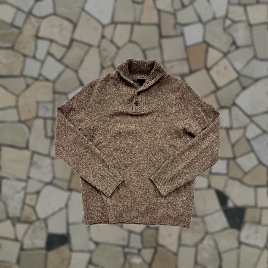 J.Crew J.Crew Lambswool Shawl Collar Sweater L Brown Heather Mens Size US L / EU 52-54 / 3 - 1 Thumbnail