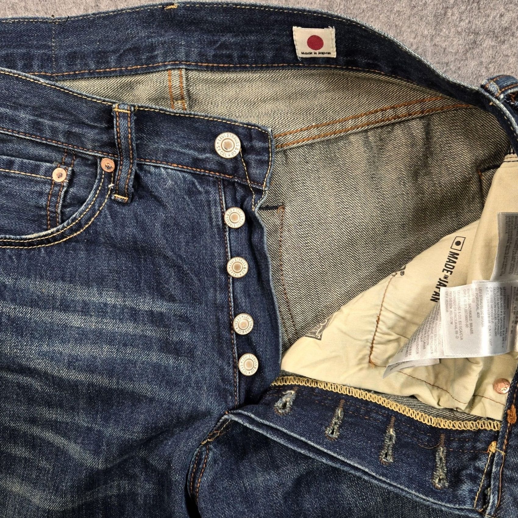 Levi's Levi'S Jeans Mens 32 Blue 501T Tapered 32x31 tag 32x32 Wash Made Japan Slim Denim Size US 32 / EU 48 - 4 Thumbnail